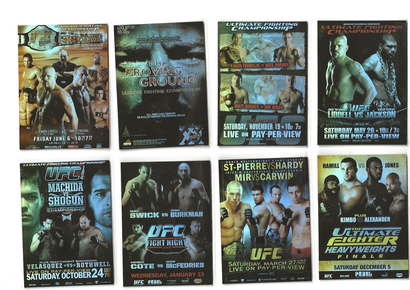 2010 Topps UFC Main Event Complete Fight Poster Review Insert Set 25 Cards