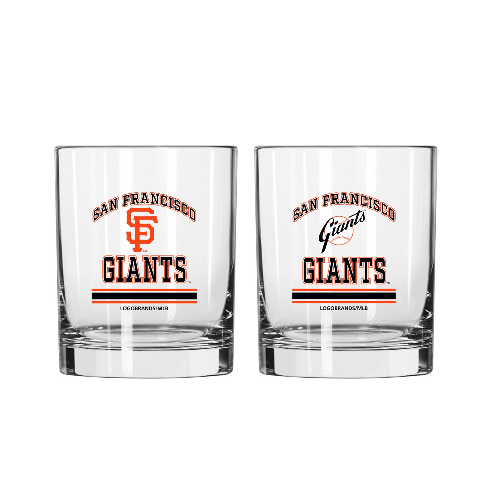 Logo Brands San Francisco Giants 12oz. Current & Throwback Logos Two-Pack Glass