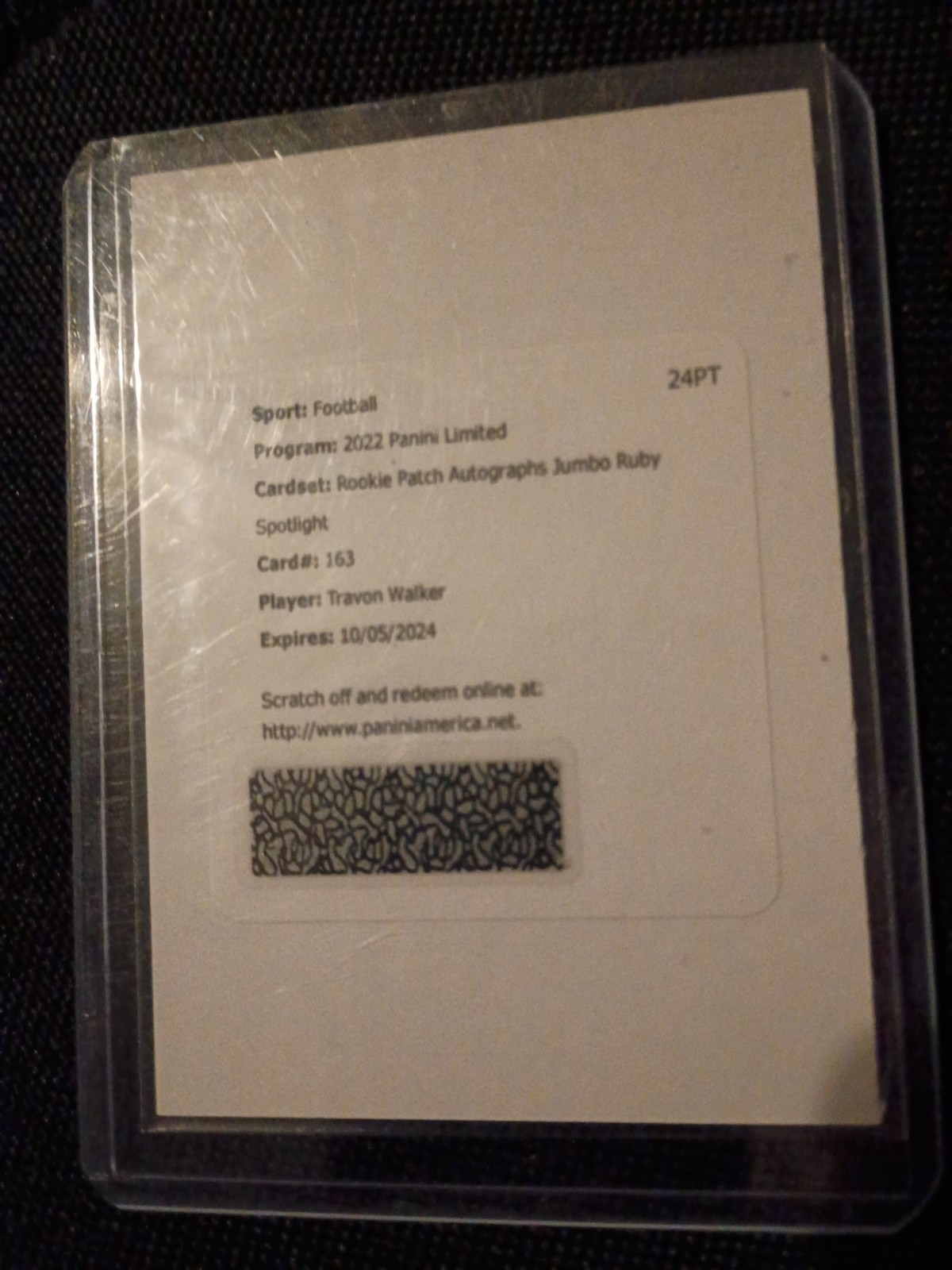 Panini 2022 Limited Travon Walker Jaguars RPA Jumbo Ruby #163 24pt