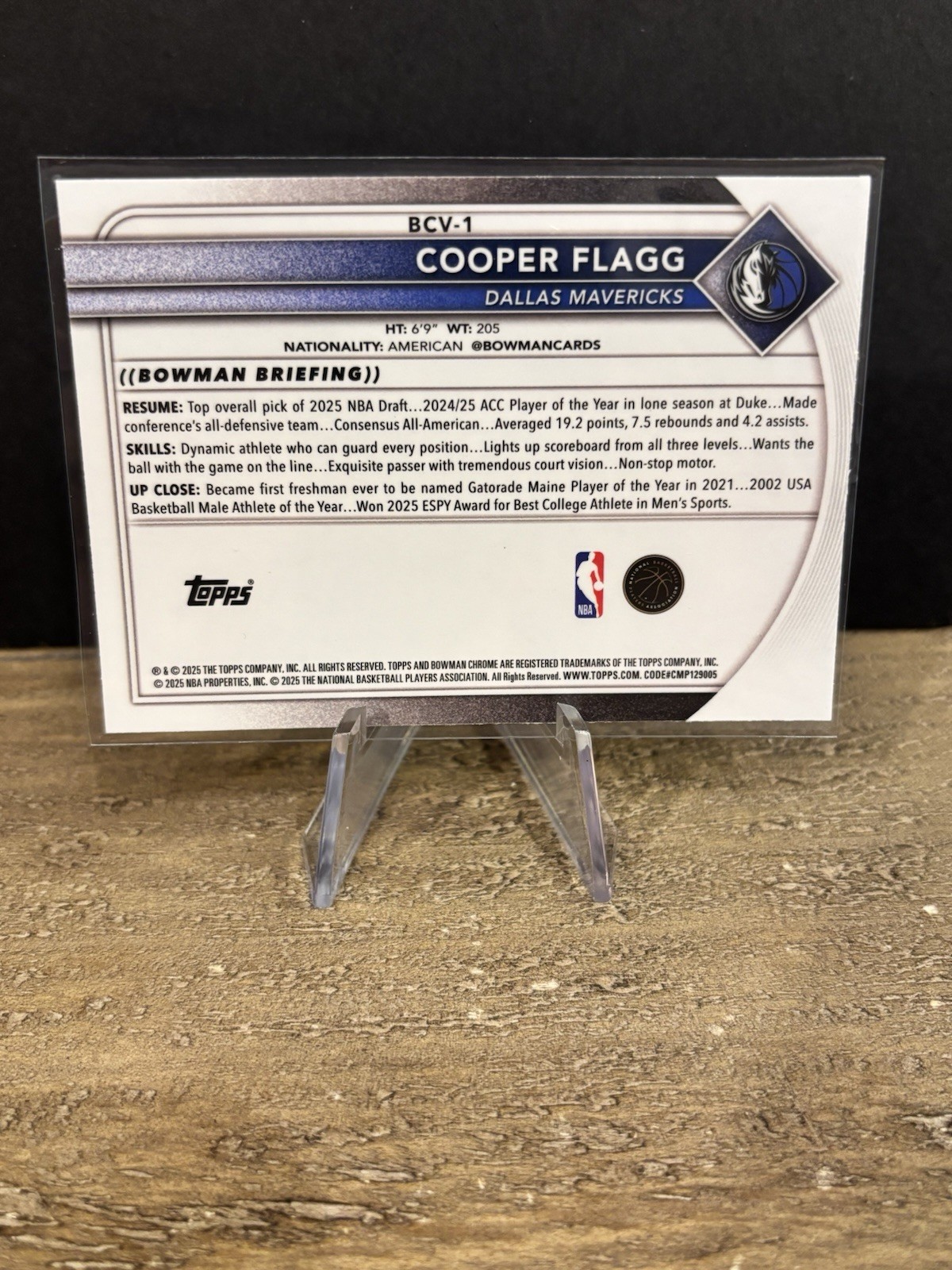 2025 Bowman Chrome Cooper Flagg Yellow X-Fractor 17/75 ROOKIE Mavericks #BCV-1