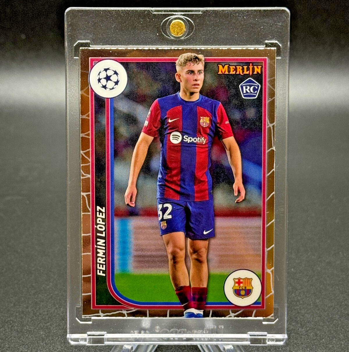 Fermin Lopez 2023-24 Topps Merlin UEFA Club Competitions FC Barcelona Rookie RC