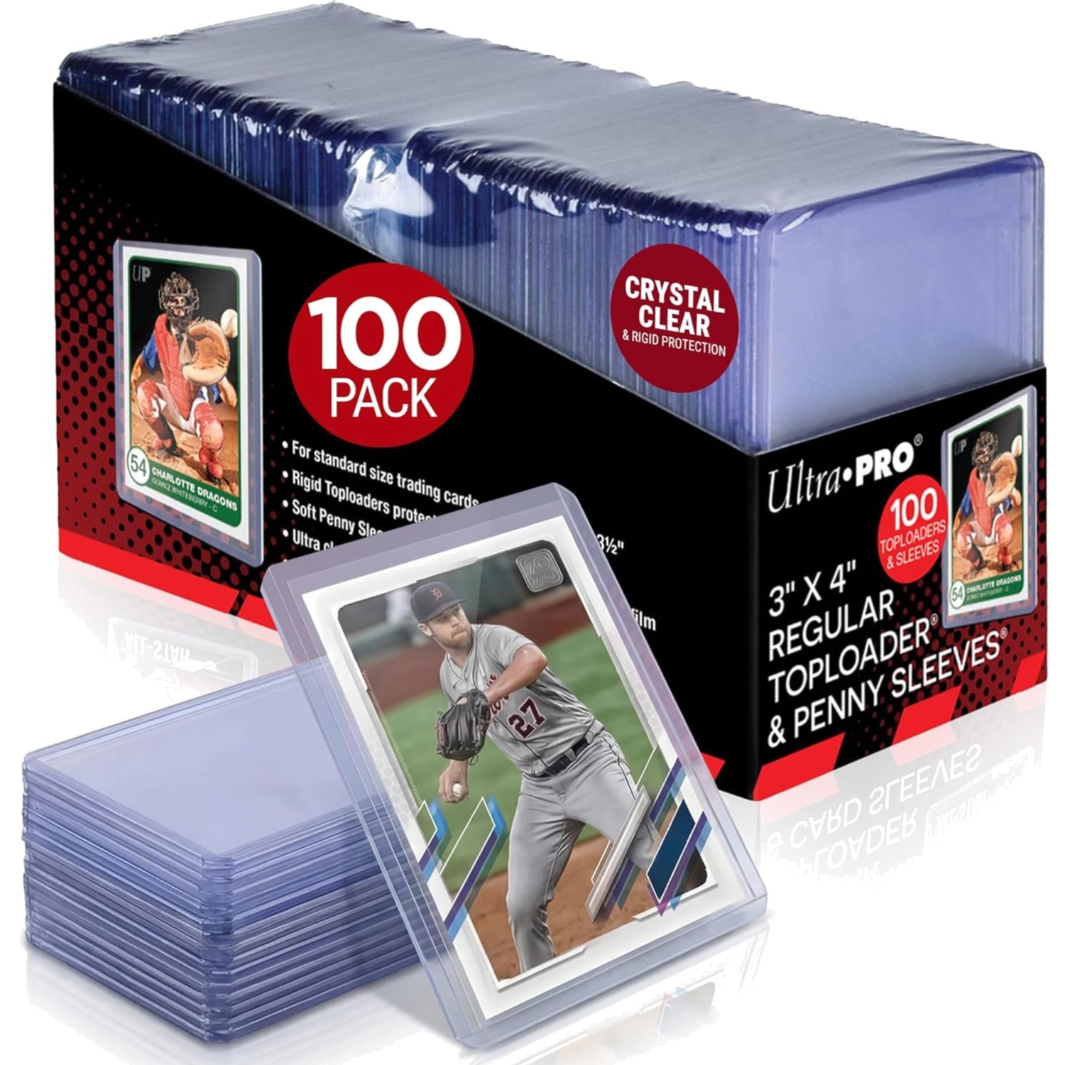 Trading Card Toploaders and Sleeves Bundle Plastic Storage Protective