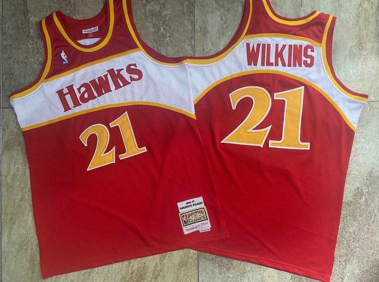 Atlanta Hawks Dominique Wilkins red retro vintage basketball jersey