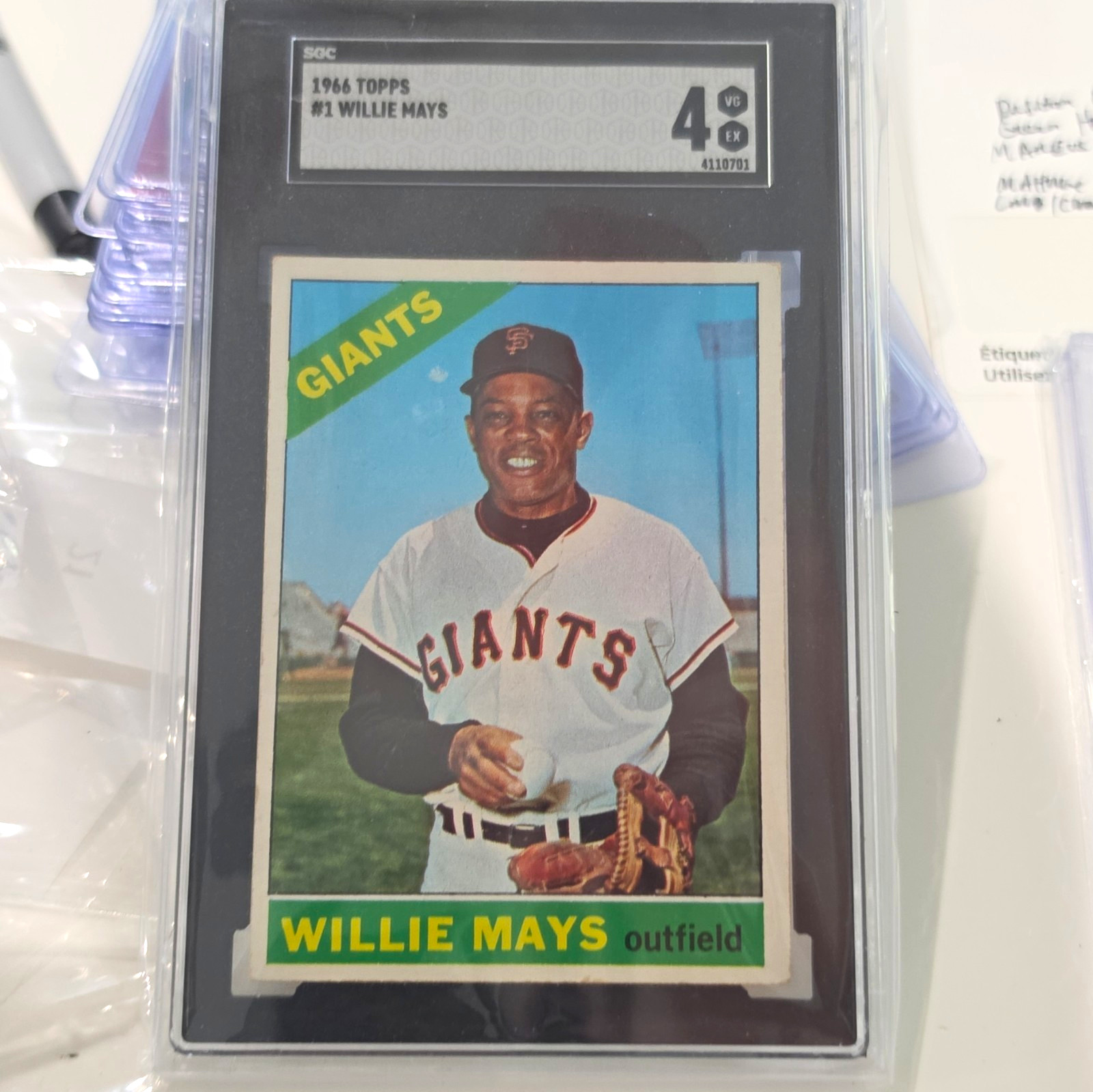 Topps 1966 Willie Mays San Francisco Giants #1 SGC 4 VG/EX Graded Card