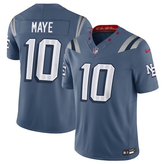 Mens New England Patriots #10 Drake Maye Rivalries “ NOR’EASTER” Jersey Size: XL