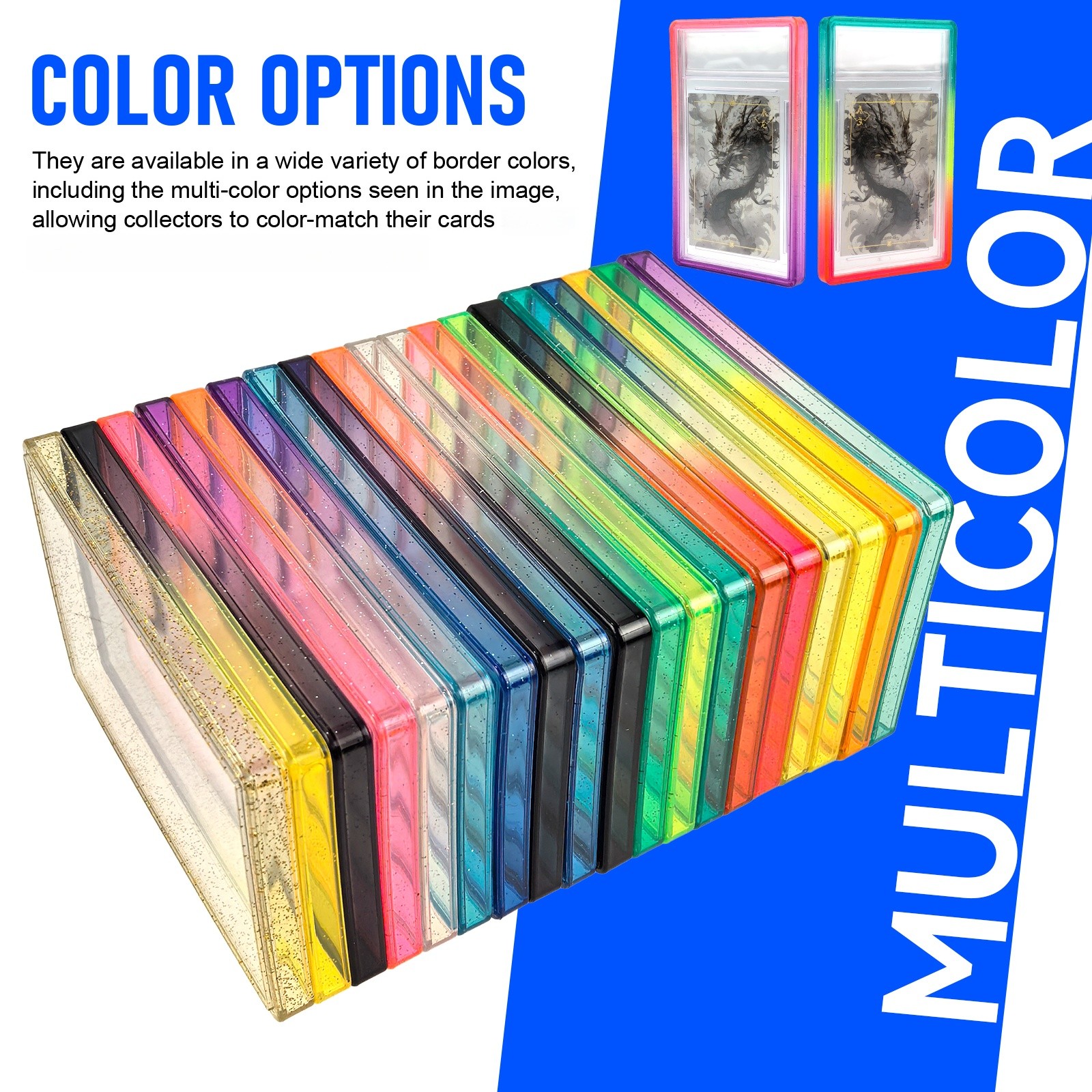 1/5/10pcs Gradient Bumper Guard Case for 35PT PSA Graded Card Slab W/ Back Panel