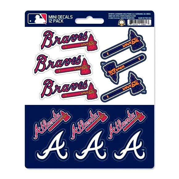 Atlanta Braves MLB Vinyl Die-Cut Sticker Set / Decal Sheet *Free Shipping