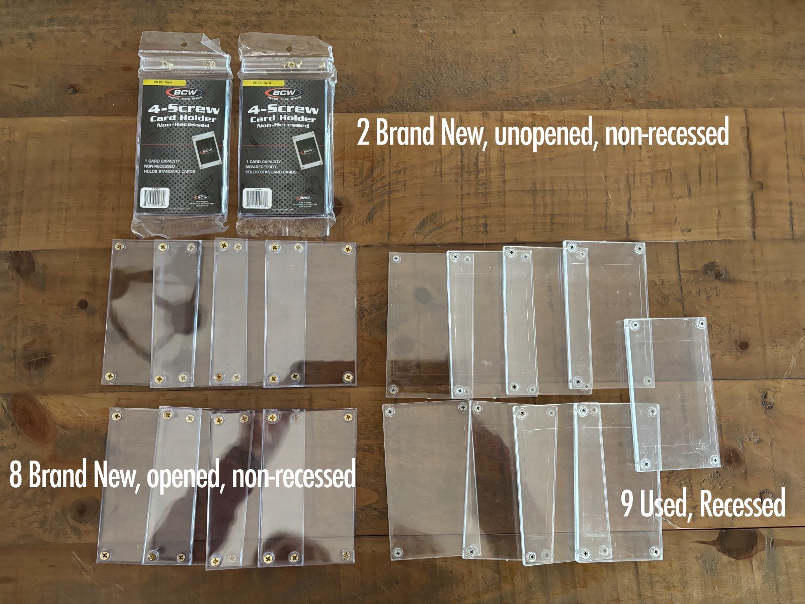 BCW 4-Screw Screw-Down Trading Card Holder (19 Count Lot) Recessed, Non-Recessed