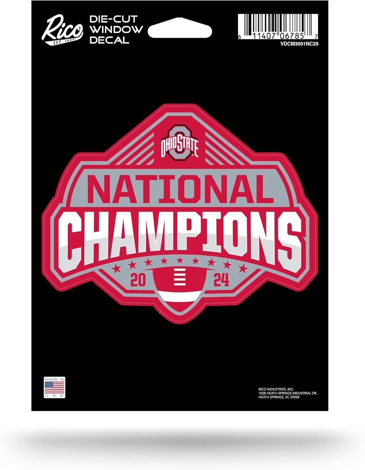 Ohio State Buckeyes 2025 National Champions Die-Cut Decal 5×4 Inches