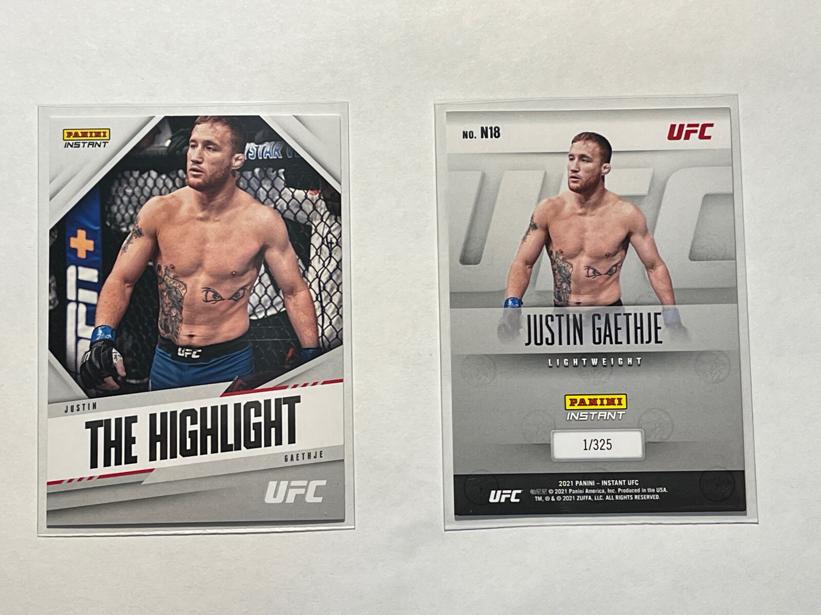 JUSTIN GAETHJE 2021 Panini Instant UFC Nicknames 1/325 “THE HIGHLIGHT”