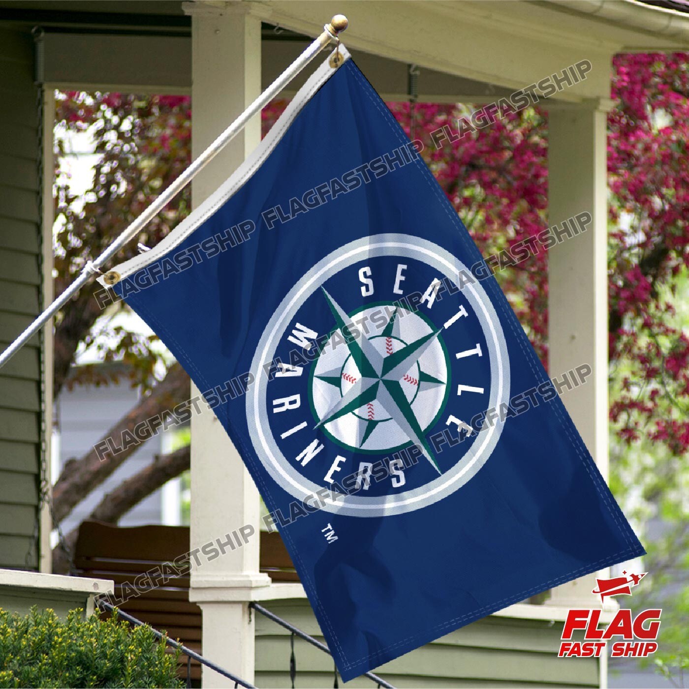 Seattle Mariners 3×5 ft Flag Banner MLB World Series Vintage FREE Shipping