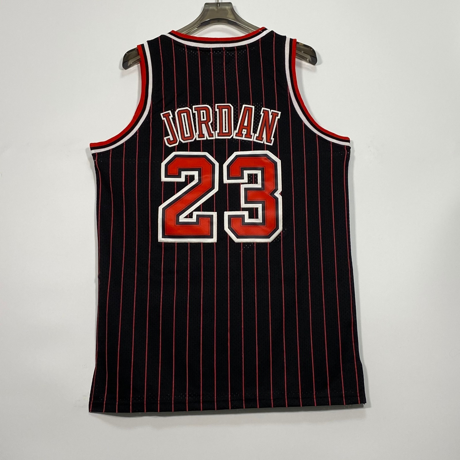 Michael Jordan #23 Embroidered Jersey, Retro Black Stripes, S-2XL
