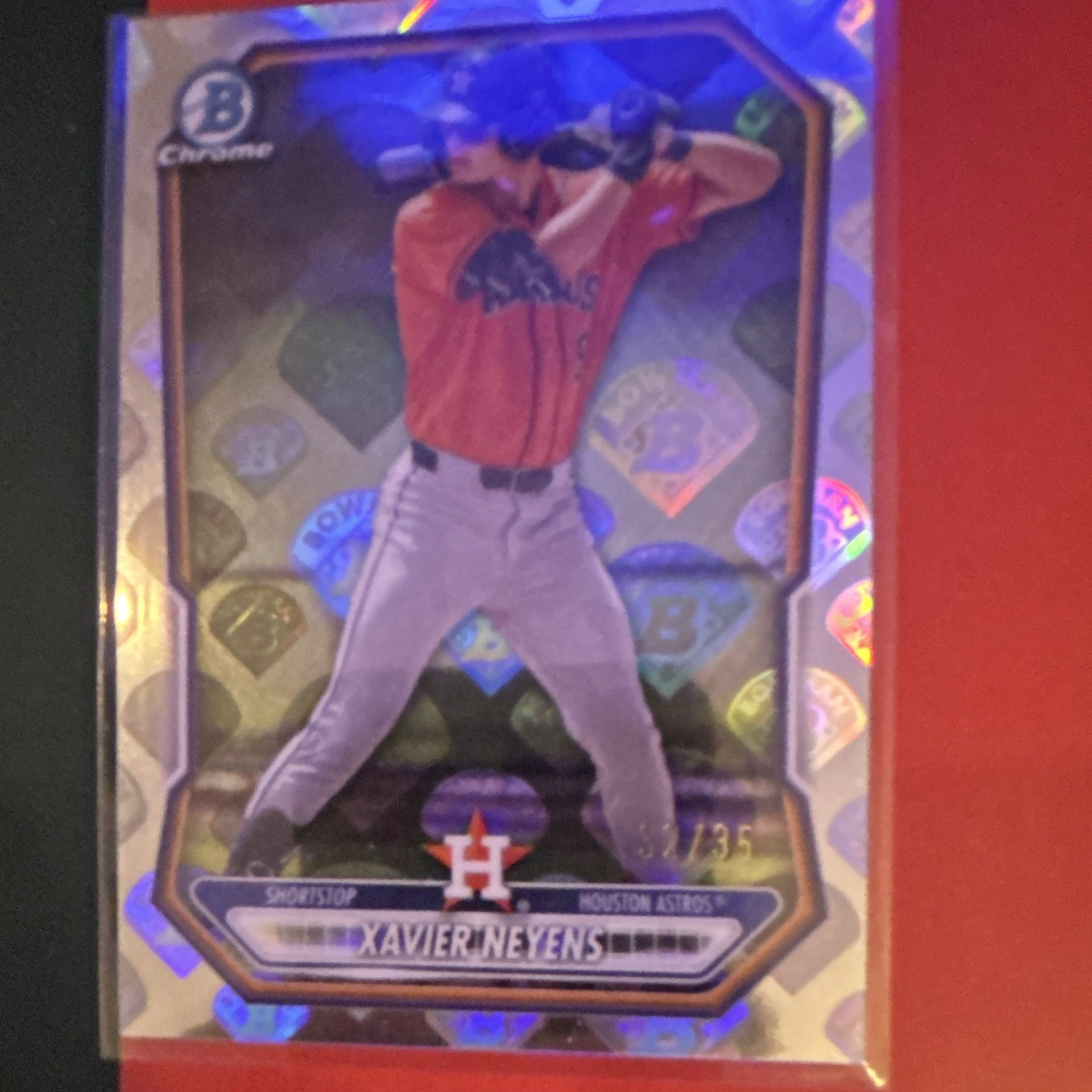 Xavier Neyens 2025 Bowman Draft Chrome Bowmanfractor #BDC-2 /35 Astros. 31/35