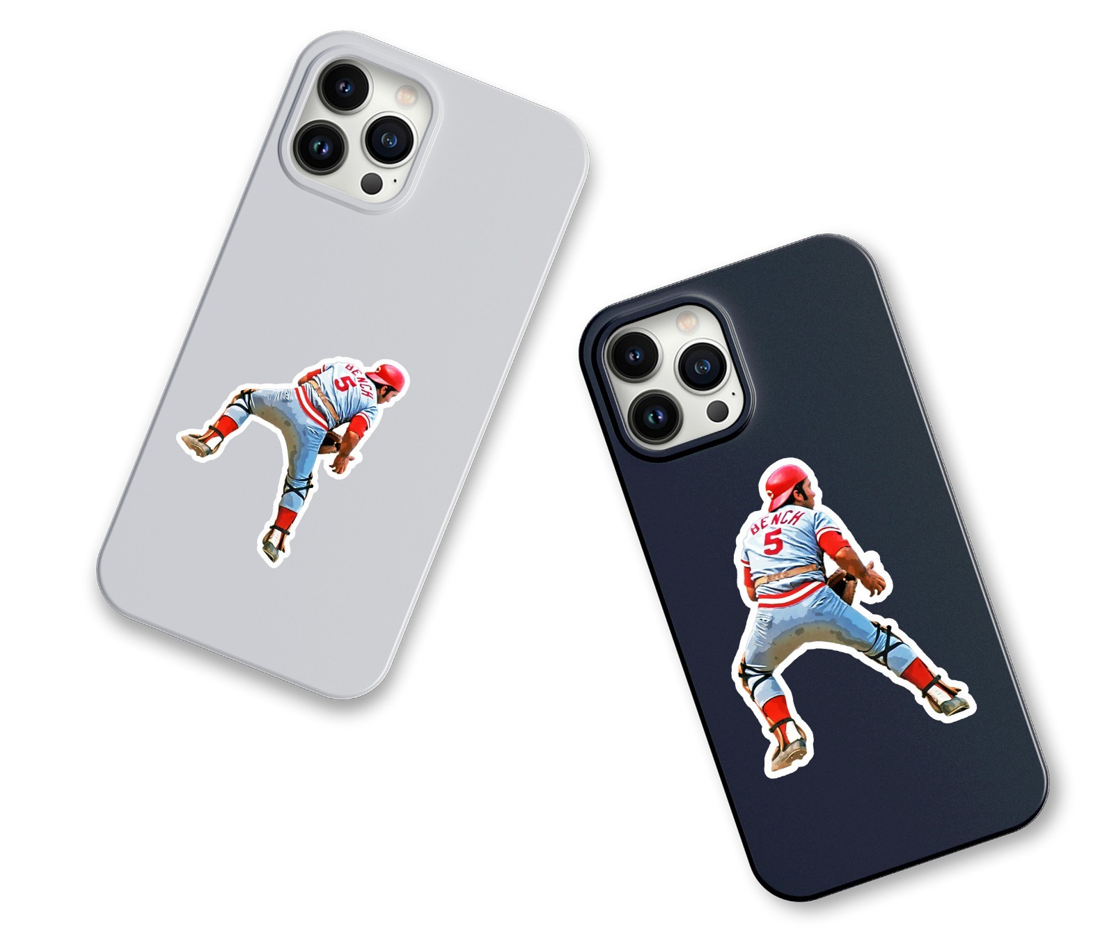 Johnny Bench Catcher Cincinnati Reds Sticker Decal–Glossy Waterproof Vinyl Self