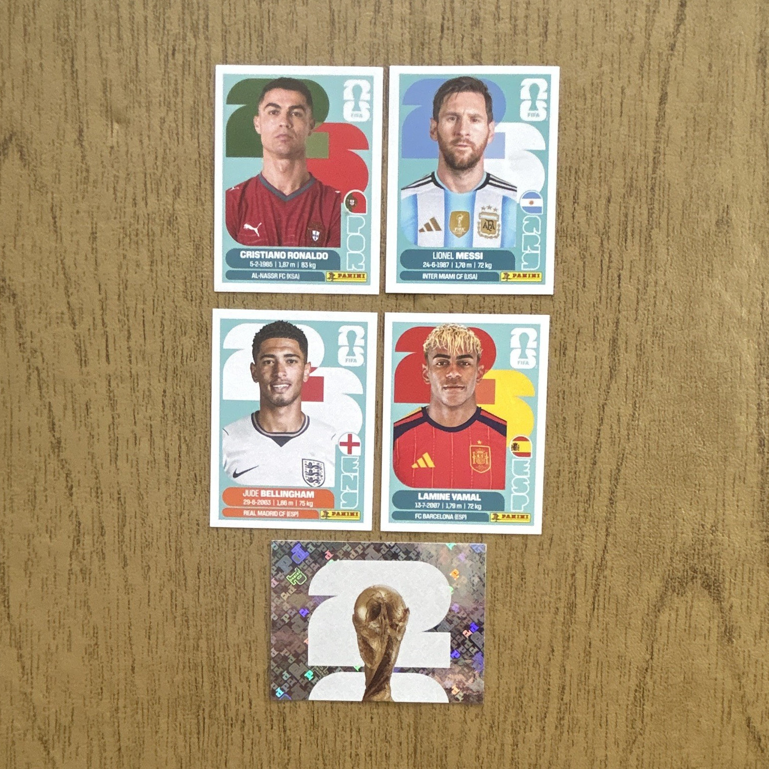 Panini FIFA World Cup 2026 Stickers Lot 5 Ronaldo Messi Bellingham Yamal FWC1