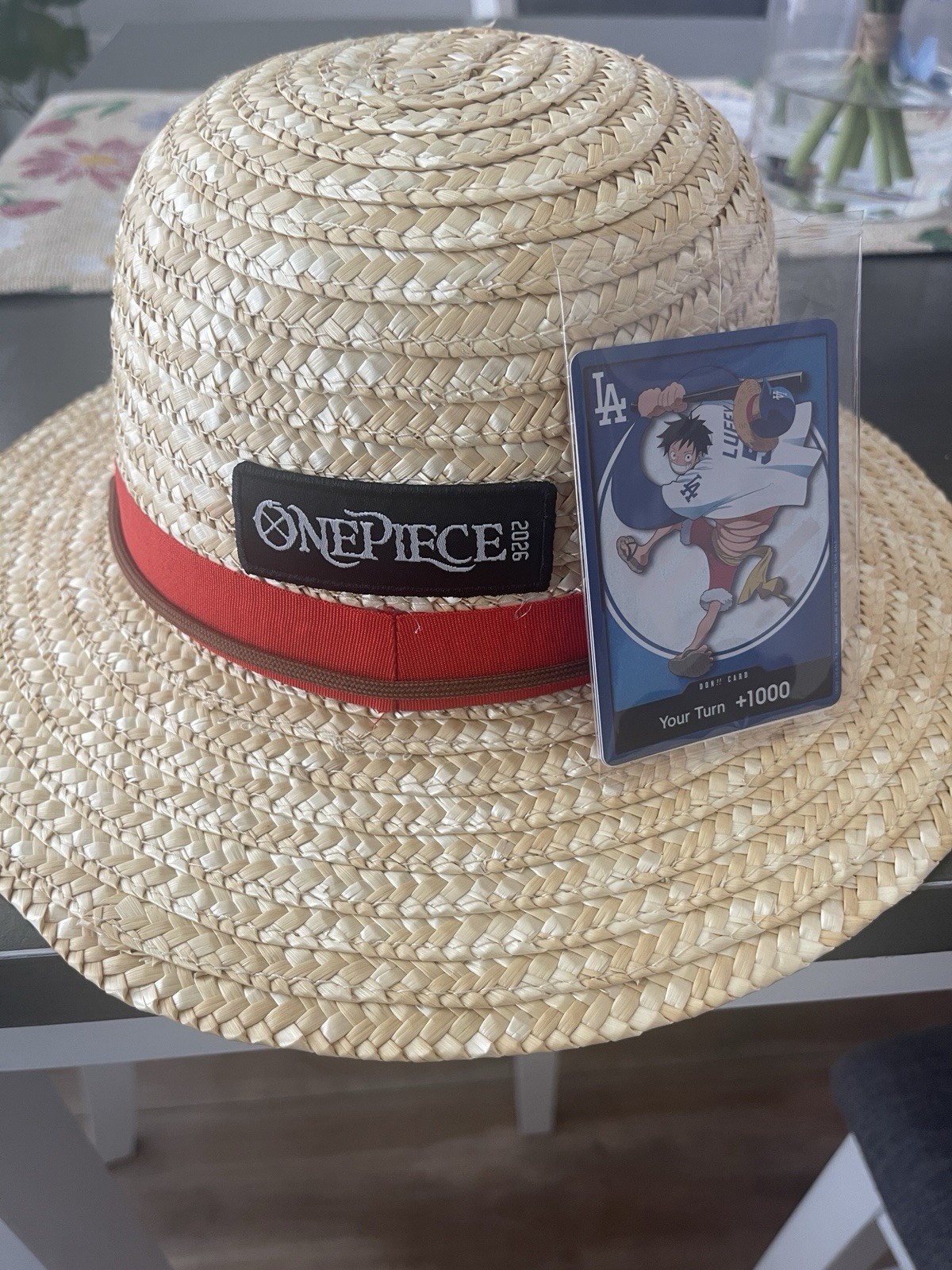 One Piece LA Dodgers Monkey D Luffy card + Hat Giveaway 7/2/26 New