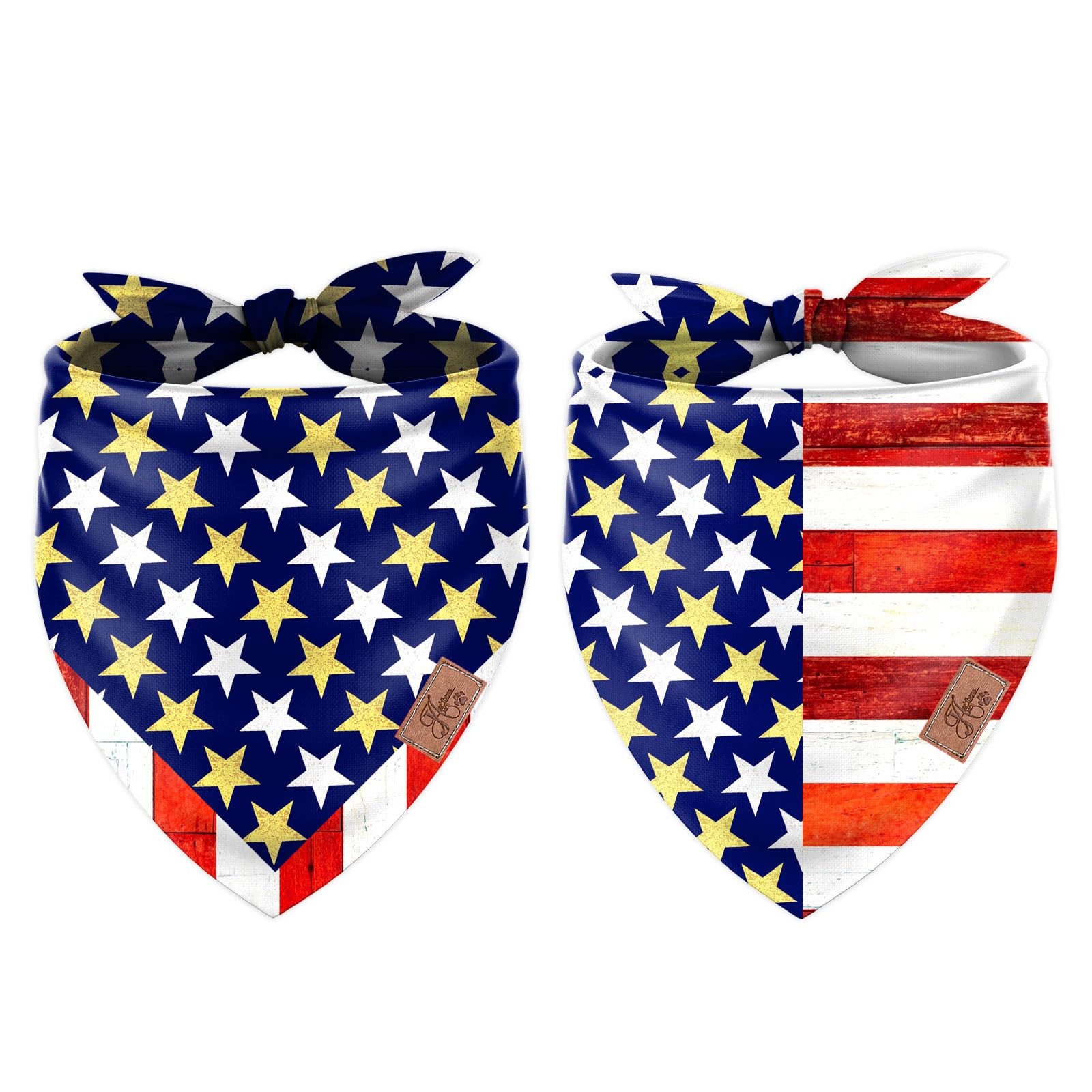 2Pcs 4th of July Dog Bandana Reversible Patriotic American Flag Red White Blue