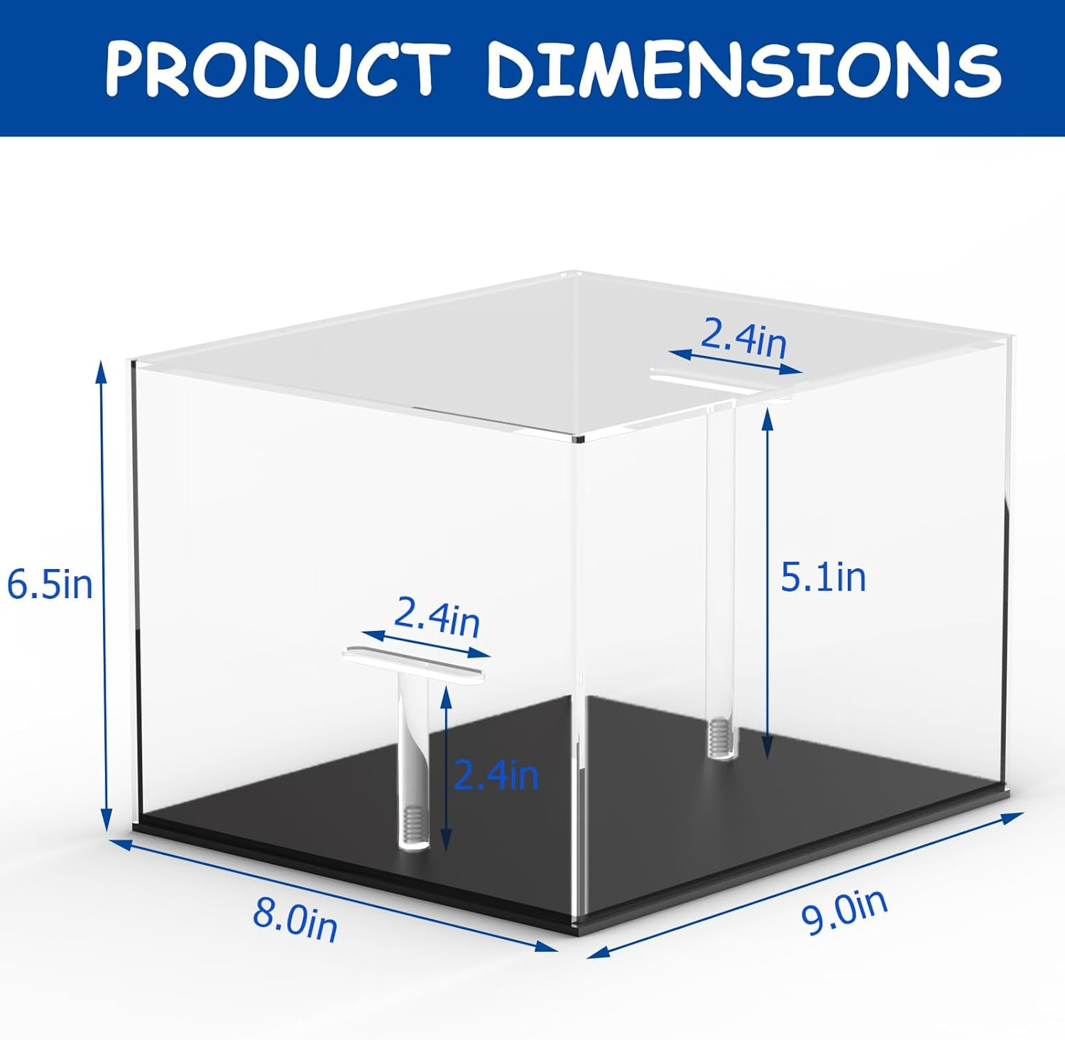 Acrylic Hat Display Case – Clear Baseball Football Cap Holder Stand with Dust Co