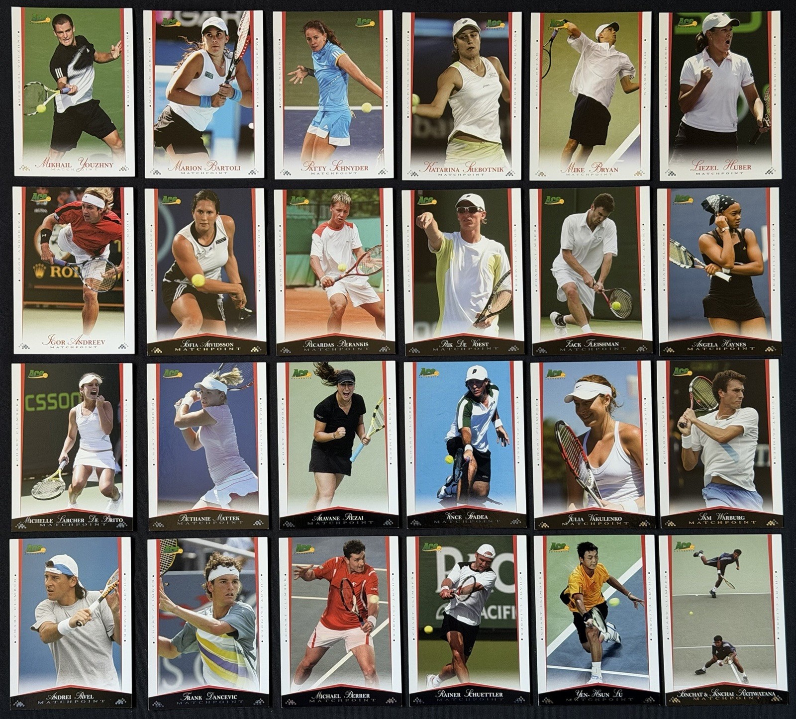 2008 Ace Authentic Match Point – Tennis Cards – Complete Your Set – You U Pick
