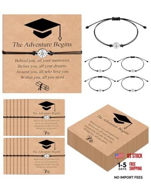 30PCS Graduation Bracelet Bulk Graduation Gifts for Her The Adventure Begins
