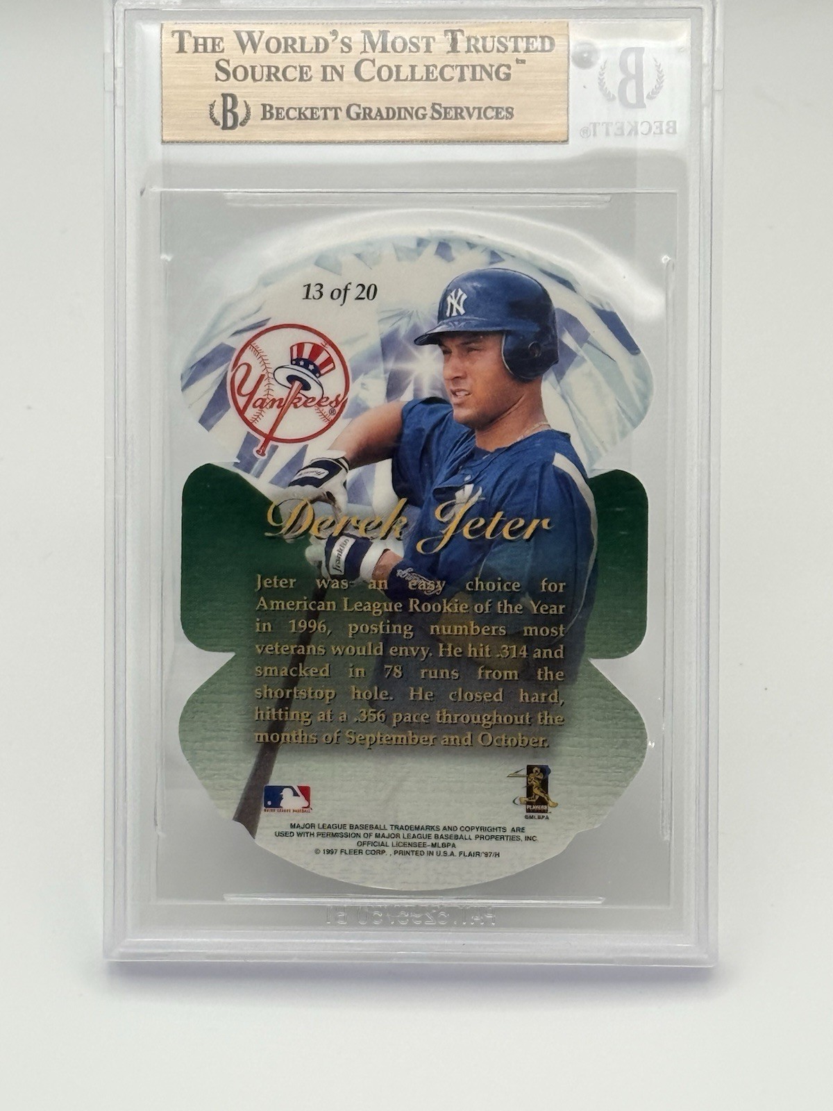 🔥1997 FLAIR SHOWCASE DIAMOND CUTS DEREK JETER HALL OF FAMER DIE-CUT RARE INSERT