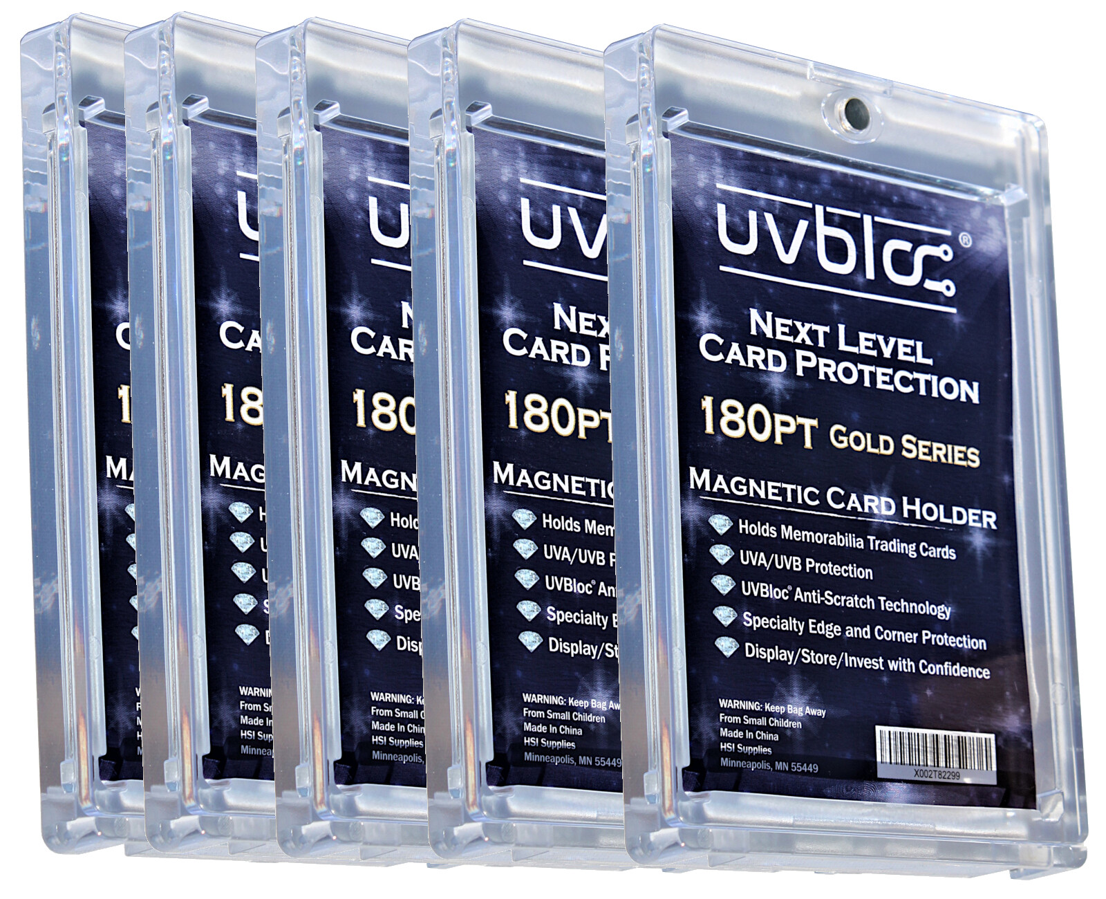 180pt Card Holders (5 Pack) One Touch Magnetic Jersey Protector Trading Sleeves
