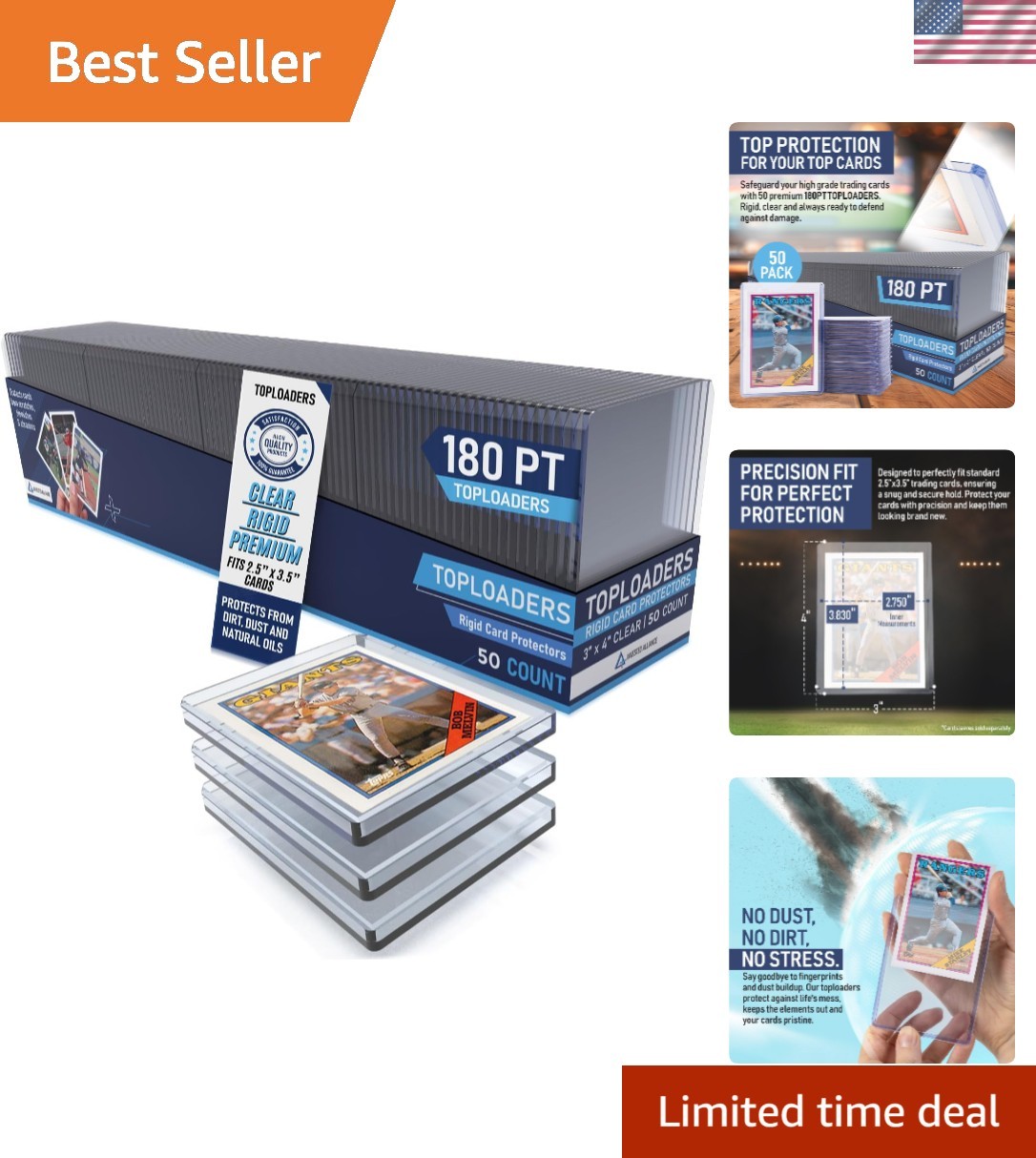 Seamless 20PT – 360PT Thick Top Loaders for Cards | Top Loader Card Holder, B…