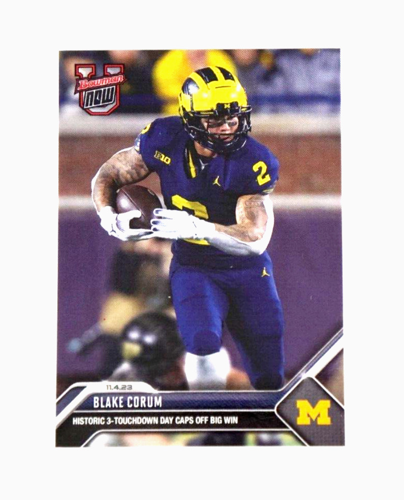 2023 Bowman U Now Football Blake Corum #22 3-Touchdown Day
