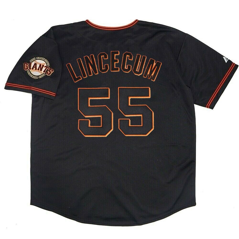 Tim Lincecum San Francisco Giants Men’s Alternate Black Jersey w/ Team Patch