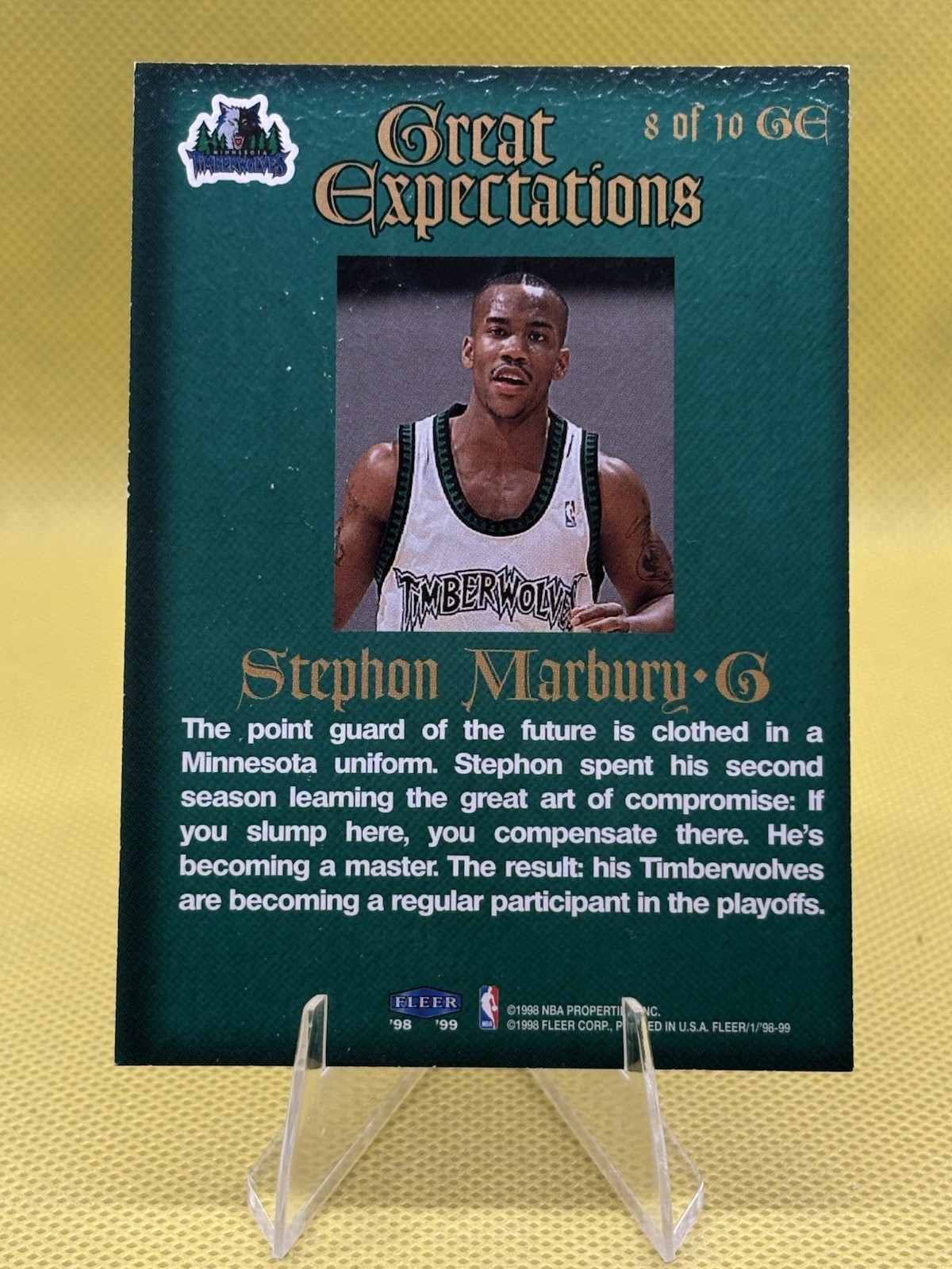 1998-99 Fleer Tradition Stephon Marbury Great Expectations #8 GE Timberwolves