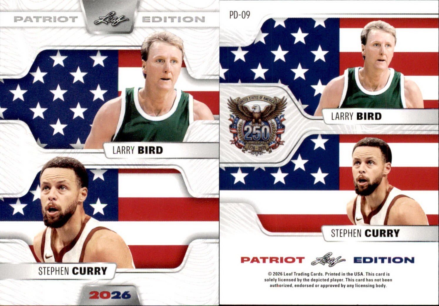 2026 LEAF 250TH ANNIVERSARY PATRIOT EDITION BIRD / CURRY PD-09 BASKETBALL