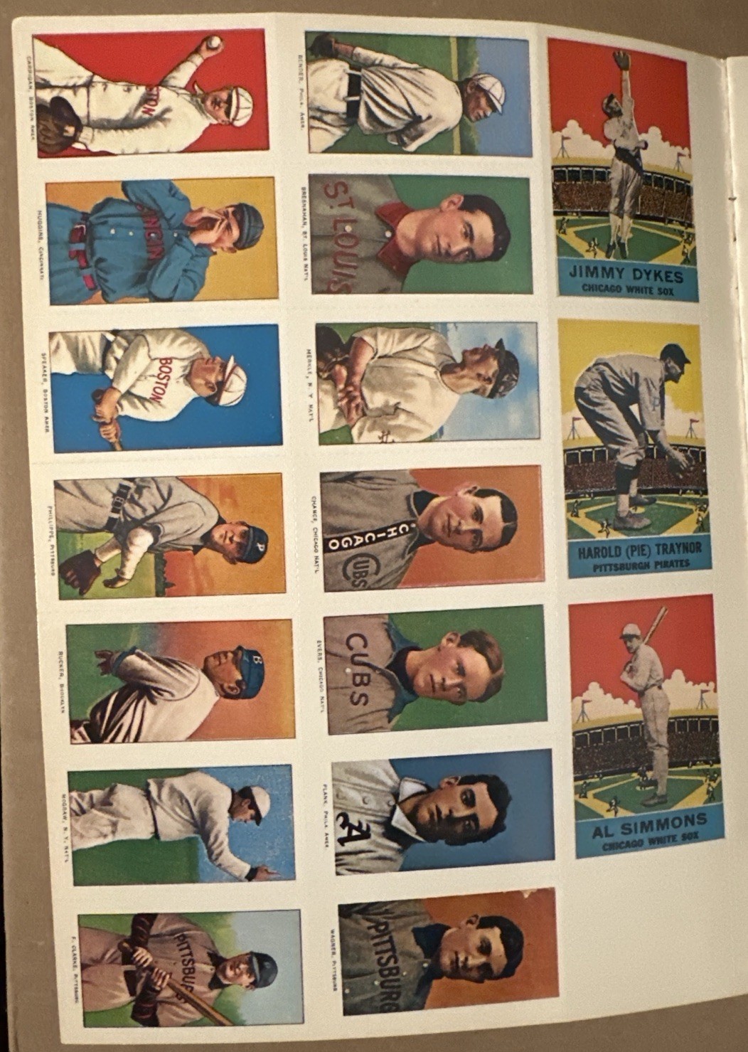 1977 Complete Set Dover Publishing Reprint 98 Baseball Cards, Book 8 Pages