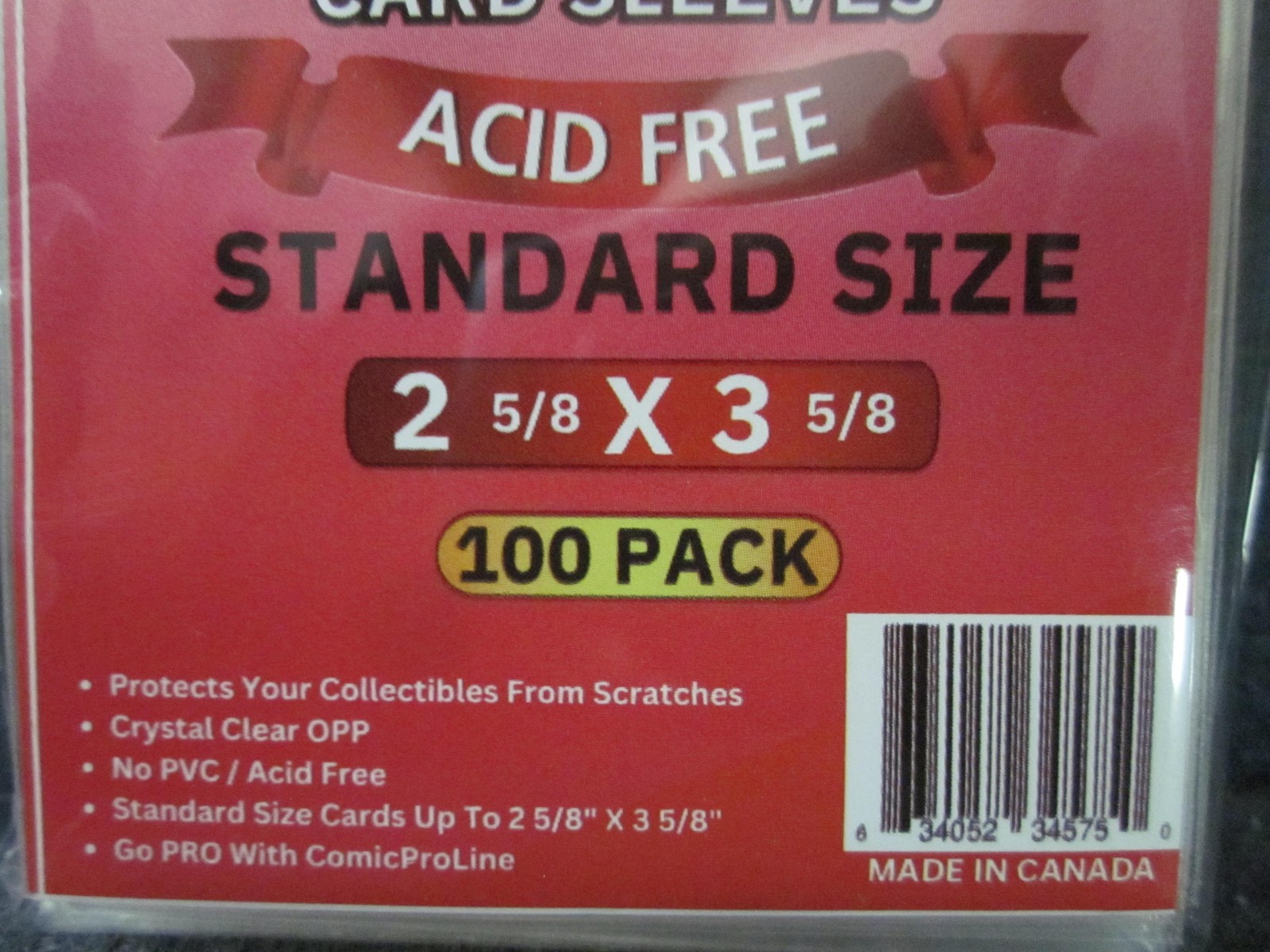Comic Pro Line Trading Card Sleeves & 24PT Backer Boards Combo Set 100 Each NOS