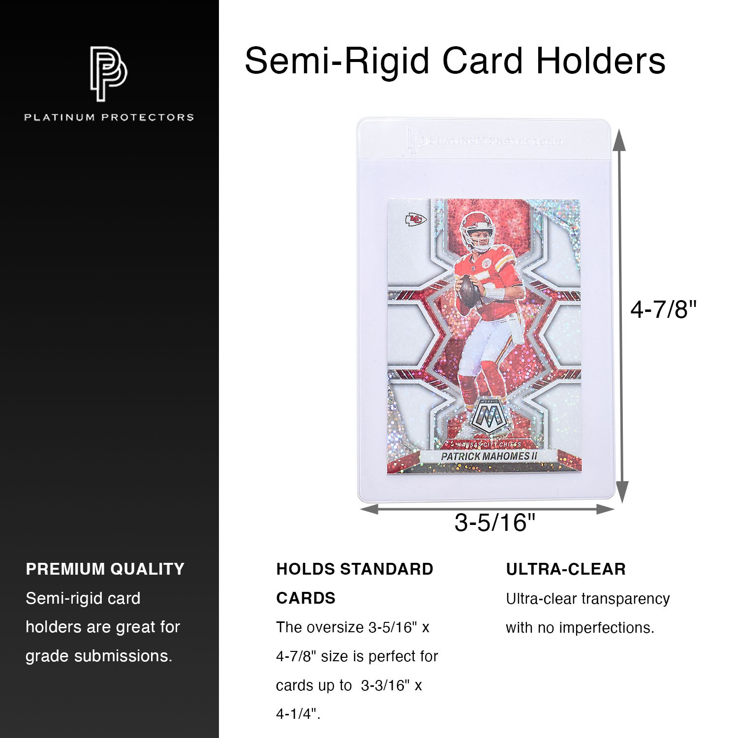 Platinum Protectors Large Semi-Rigid Card Holders for Graded Card Submissions