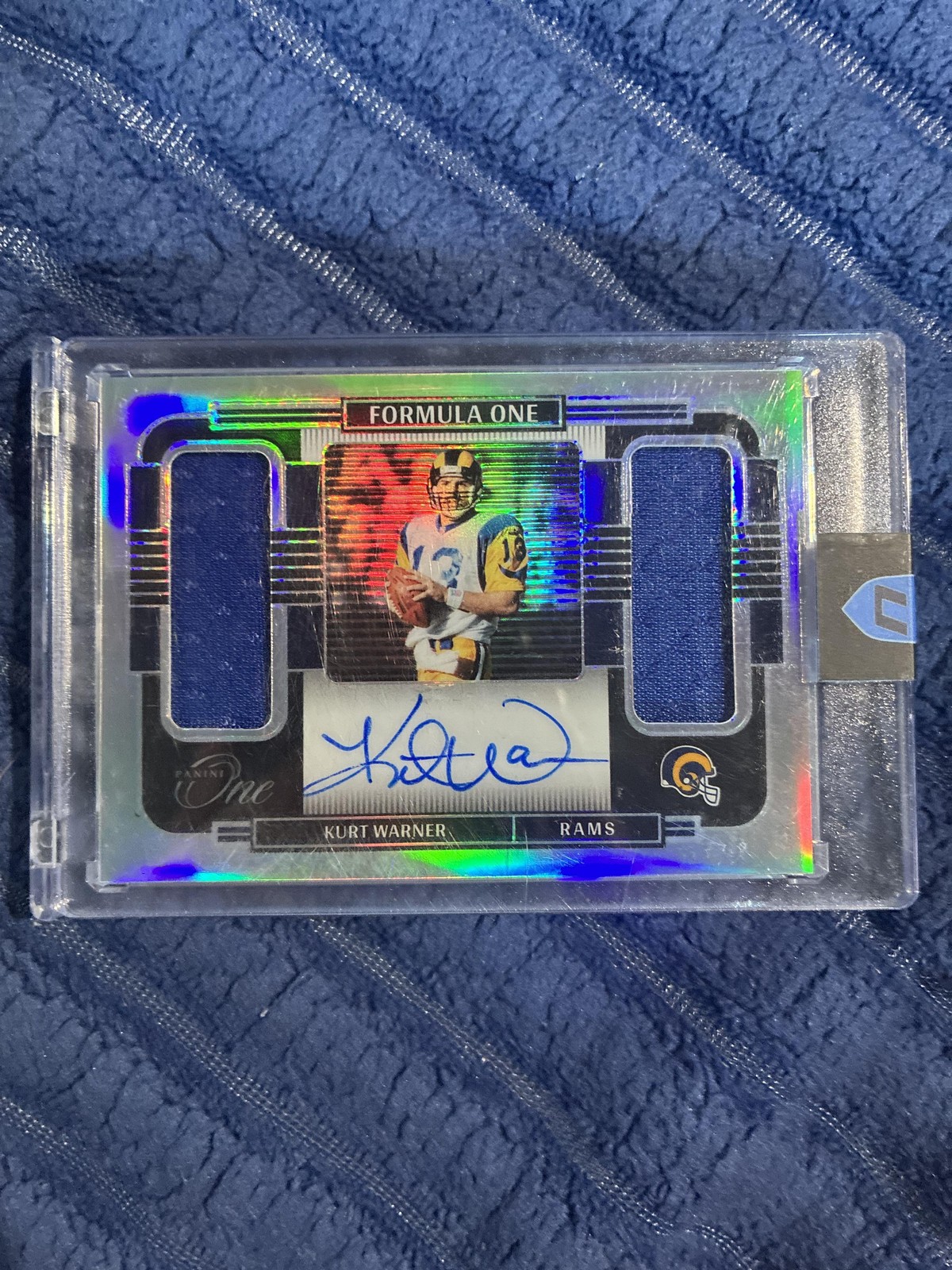 2021 Panini One Formula One Kurt Warner Dual Jersey Patch Auto Autograph #/10