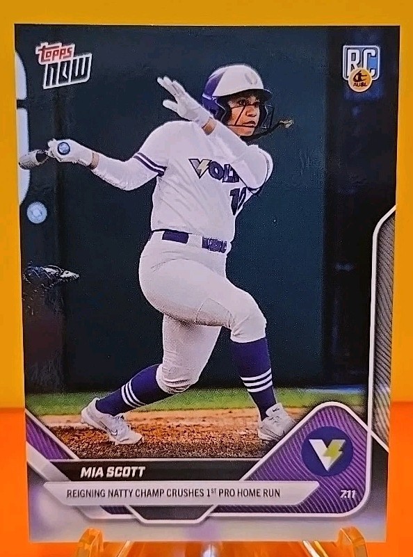 2025 AUSL Topps NOW Mia Scott RC #17 “1st Pro Home Run” Volts Rookie