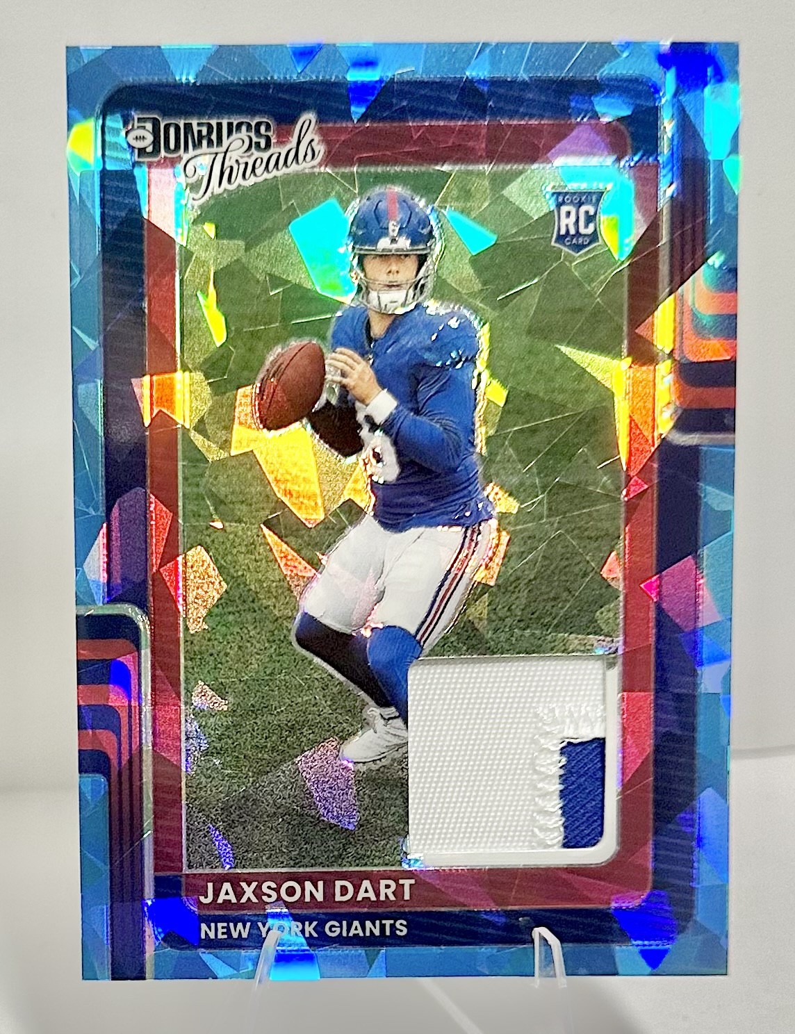 2025 Panini Donruss Optic – Donruss Threads Jaxson Dart #DTBH-JDT Ice Prizm /49