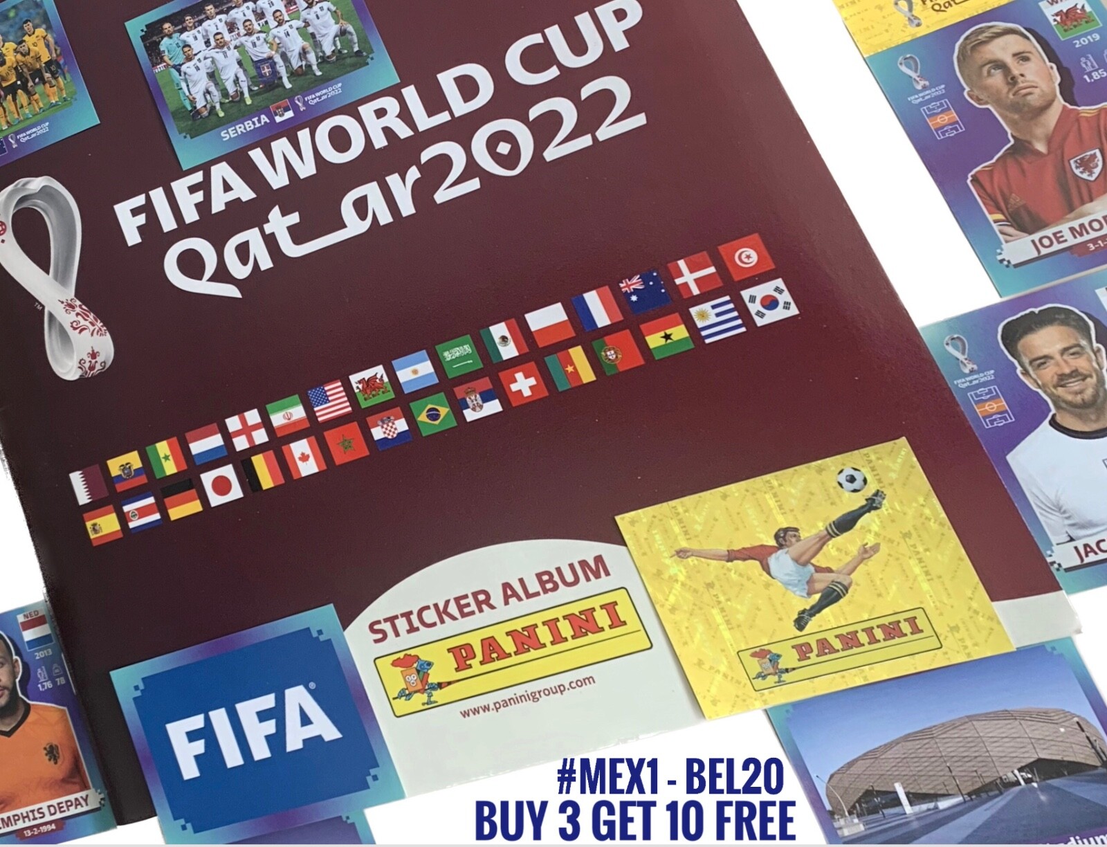 #MEX1-BEL20 – Qatar 2022 FIFA World Cup Stickers From Panini – Buy 3 Get 10 Free