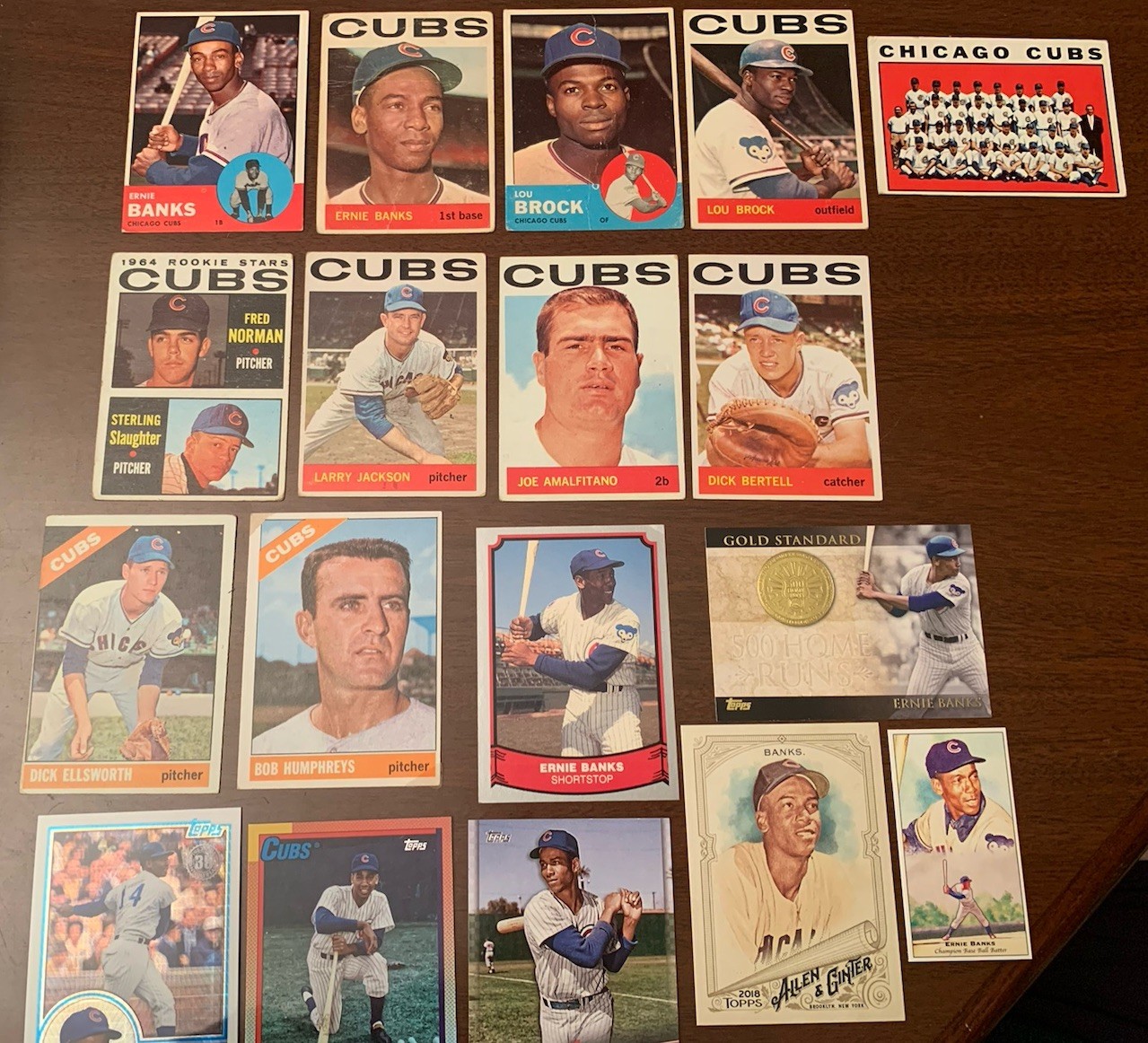 1963–1966 Topps MLB Baseball Chicago Cubs (11) CARDS/Stars/Ernie Banks/Lou Brock
