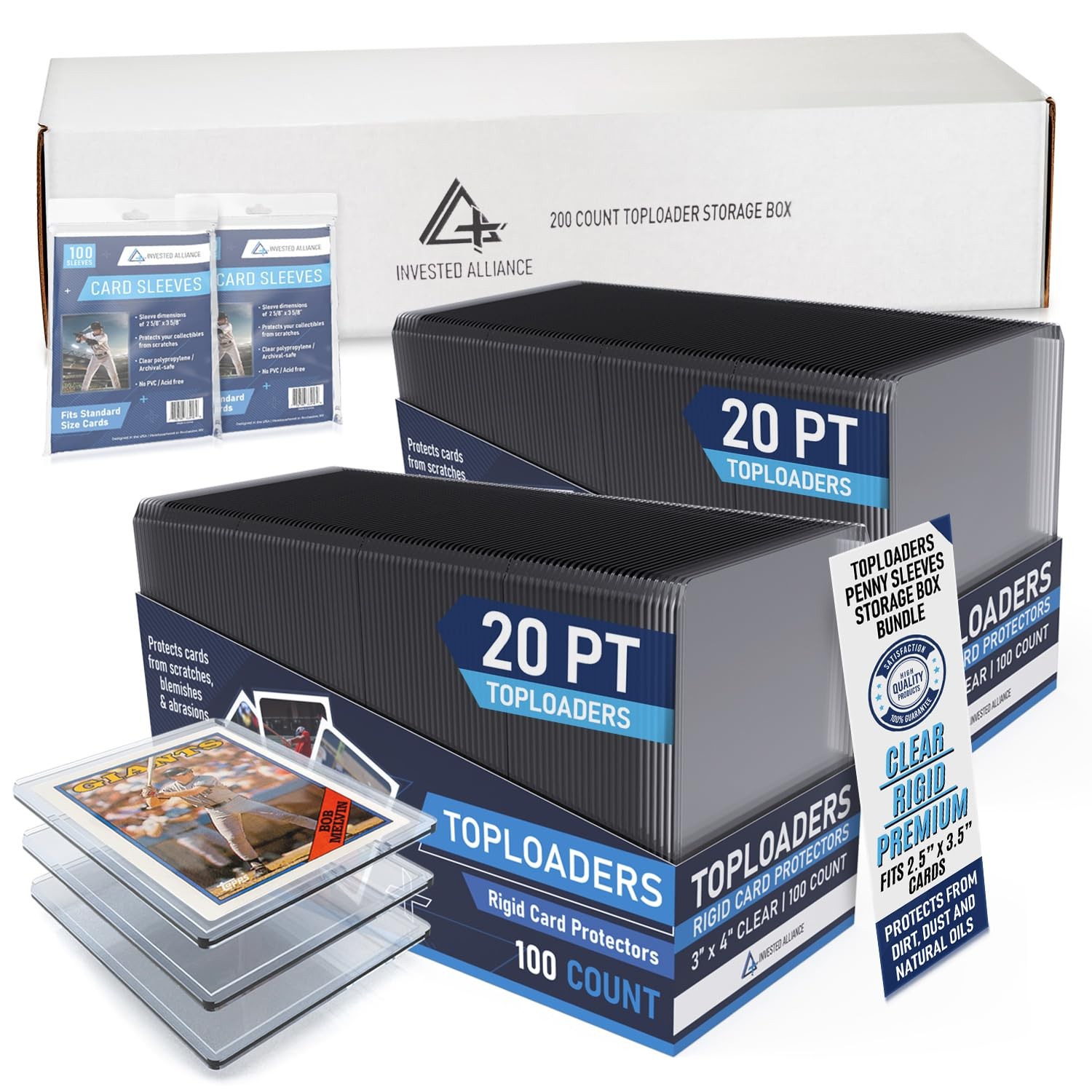Premium Seamless 20PT – 360PT Thick Top Loaders for Cards | Top Loader Card H…