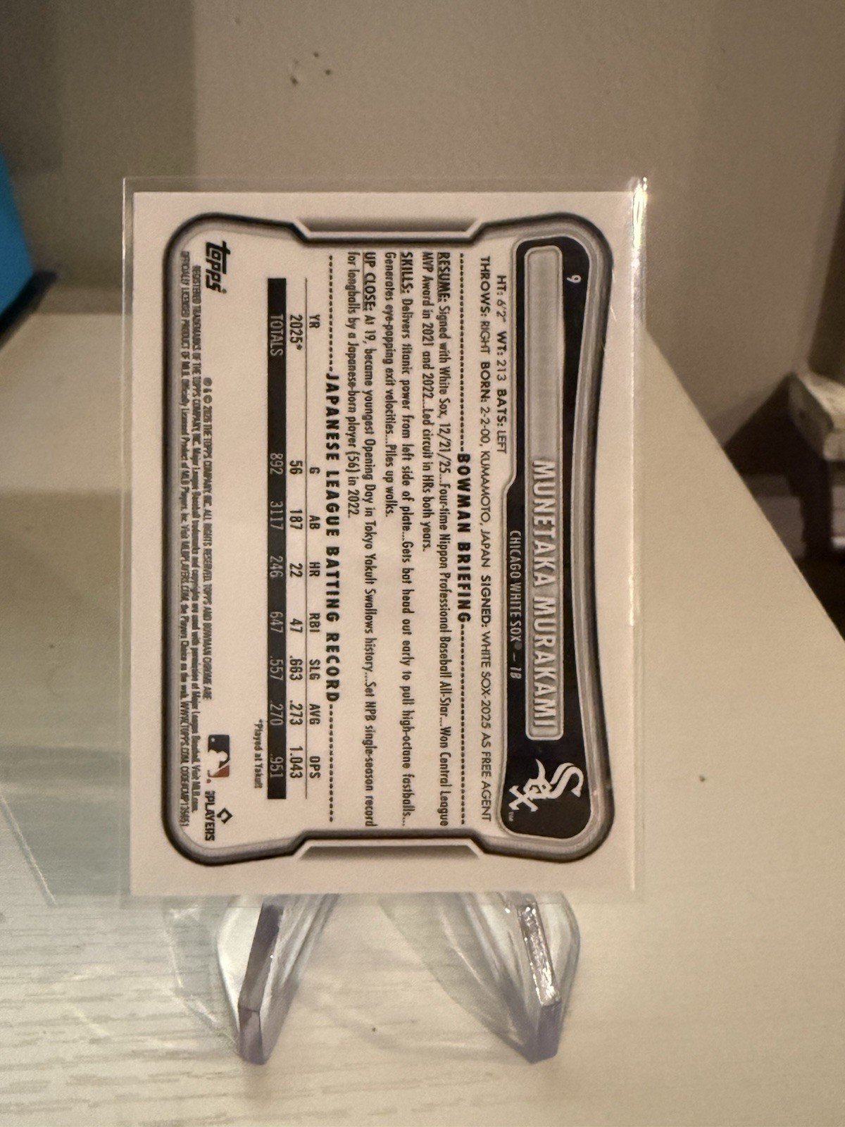 2026 Bowman Baseball Munetaka Murakami RC Chicago White Sox #9 Mojo Refractor