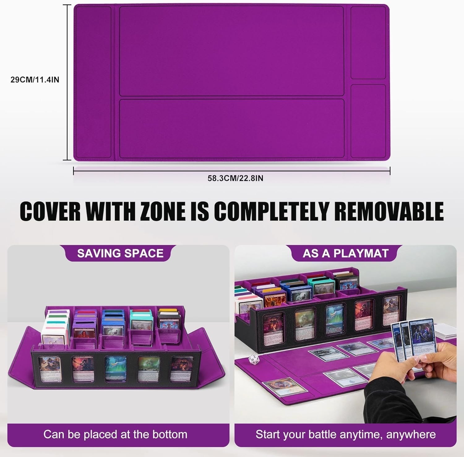 US Trading Card Storage Box 5-Row 3900+ Capacity, TCG MTG Card Case Magnetic Lid