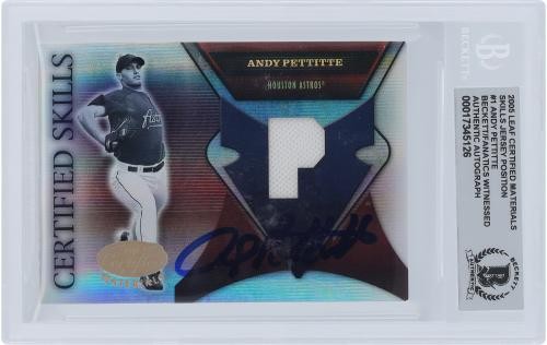 Andy Pettitte Houston Astros Signed 2005 Donruss Leaf #CS-1 #/250 BAS 10 Card