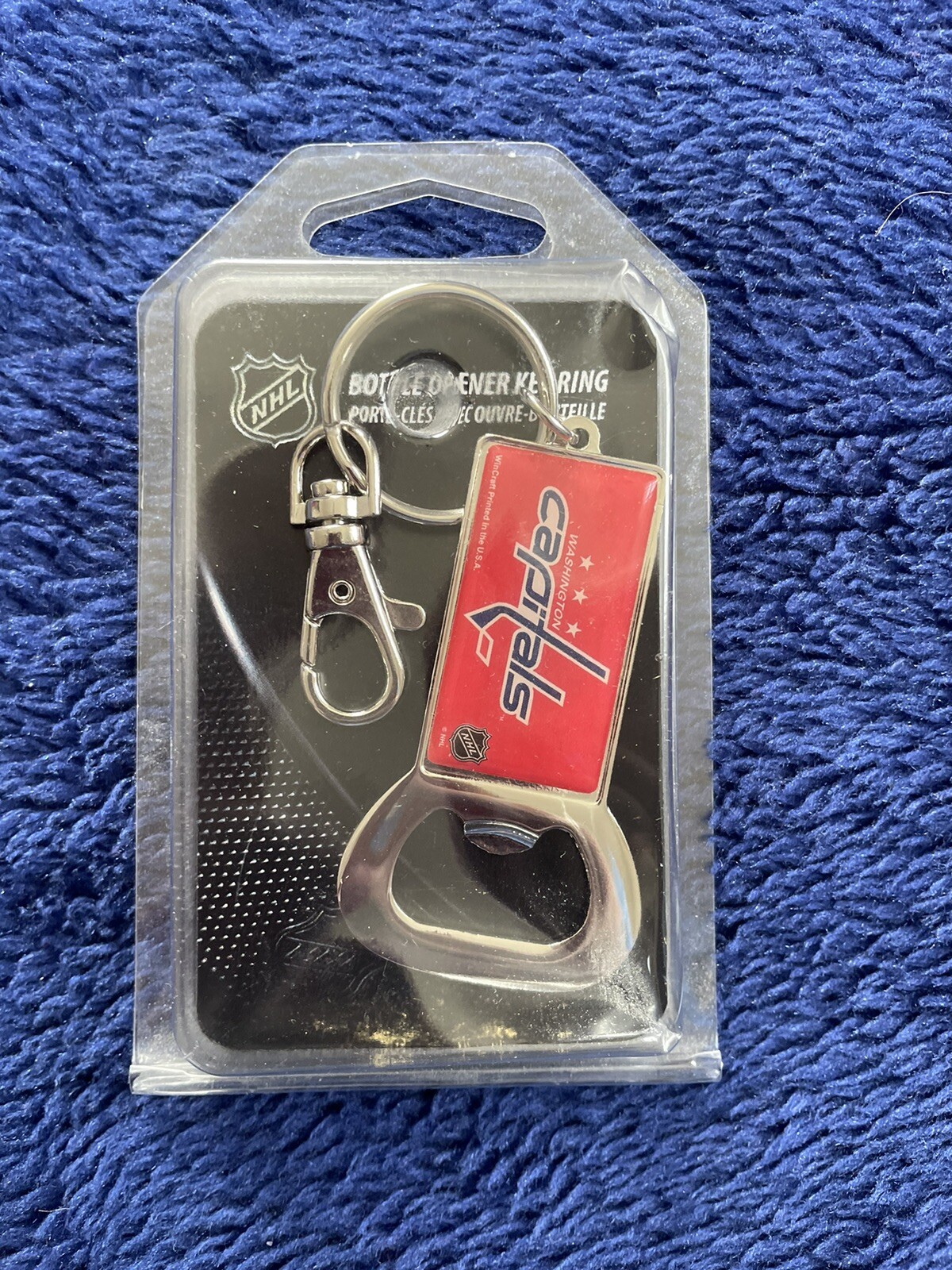 NHL Bottle Opener Key Chain – Washington Capitals, Chrome Finish, Compact Design