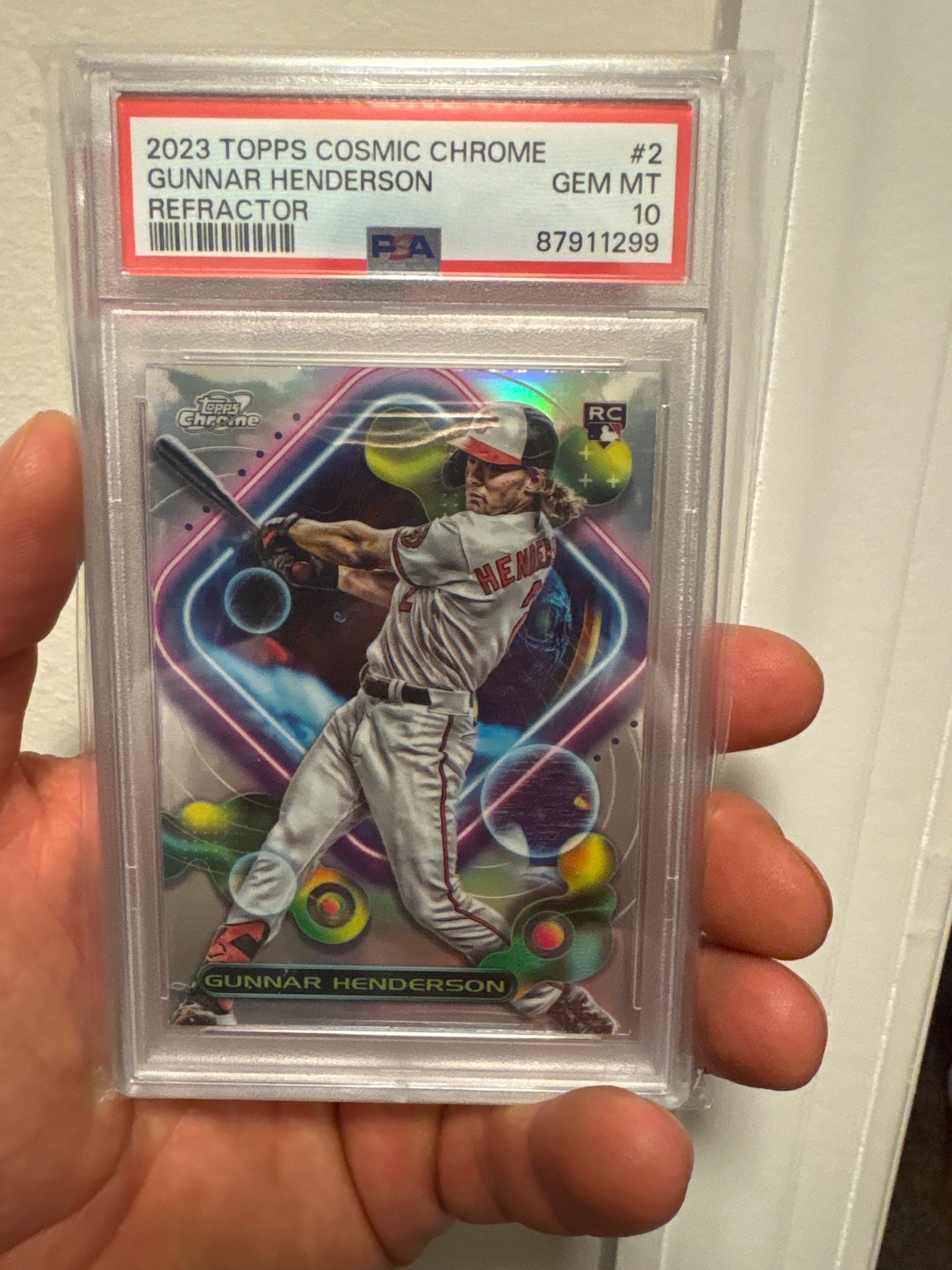 2023 TOPPS COSMIC CHROME GUNNER HENDERSON REFRACTOR BATTING RC PSA 10 🔥⭐️