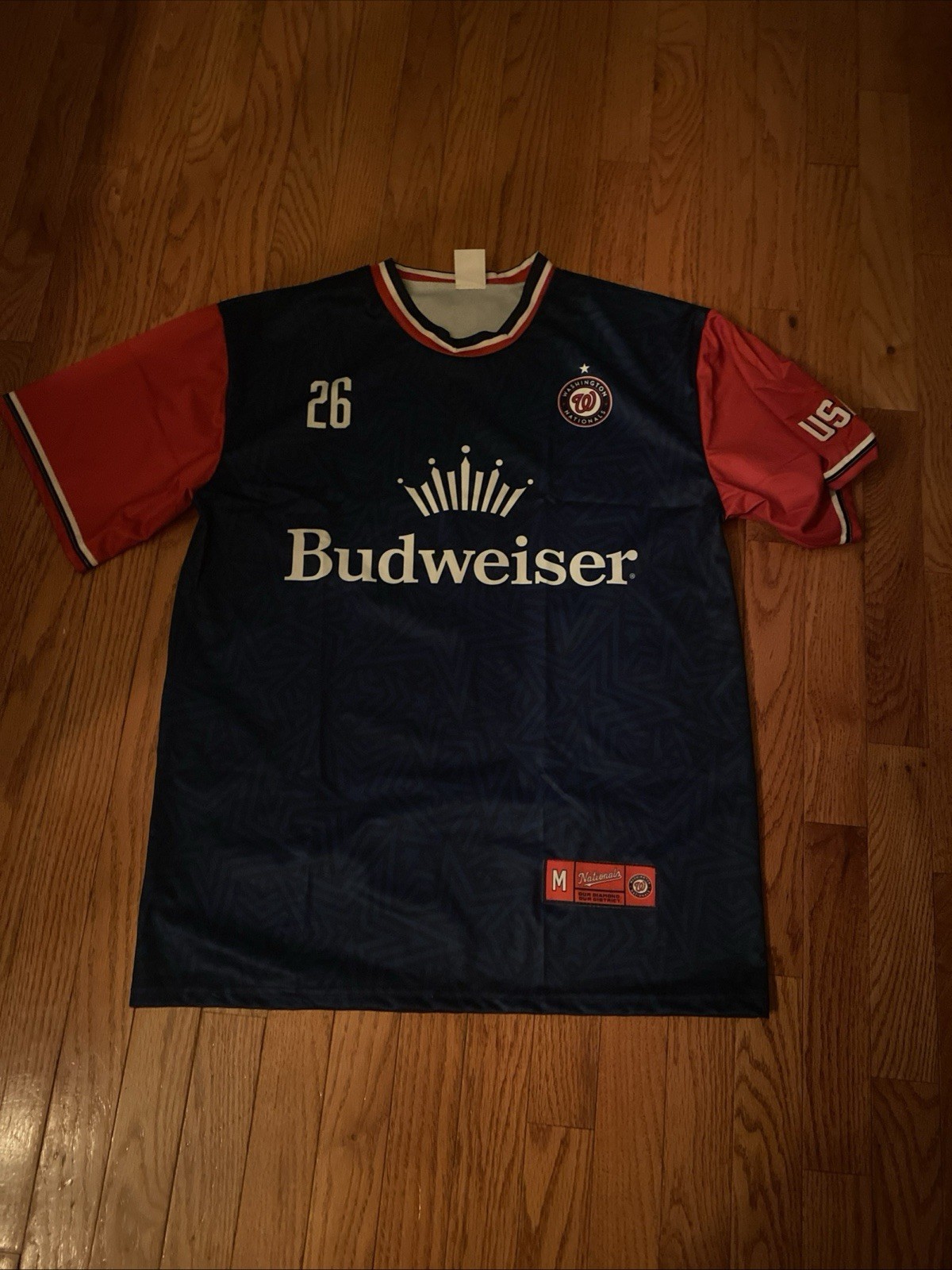 2026 Washington Nationals Soccer Jersey Size XL 6/25 MLB Budweiser New