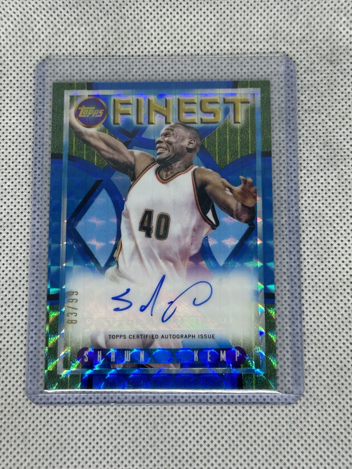 2023 Topps Finest Shawn Kemp Flashback Auto Blue #/99