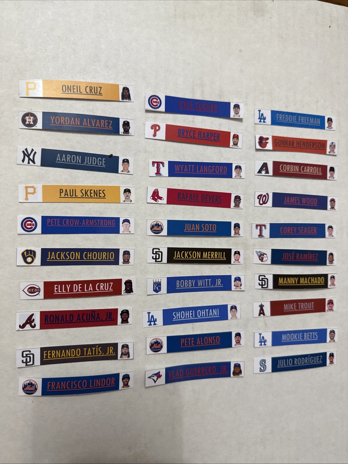 (30) MLB Star Player Sticker Labels for BCW Card Dividers – Labels ONLY
