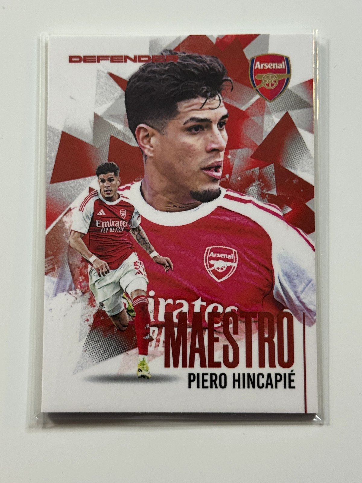 2025-26 Futera Club FX Arsenal Maestro Red #10 Piero Hincapie 04/09
