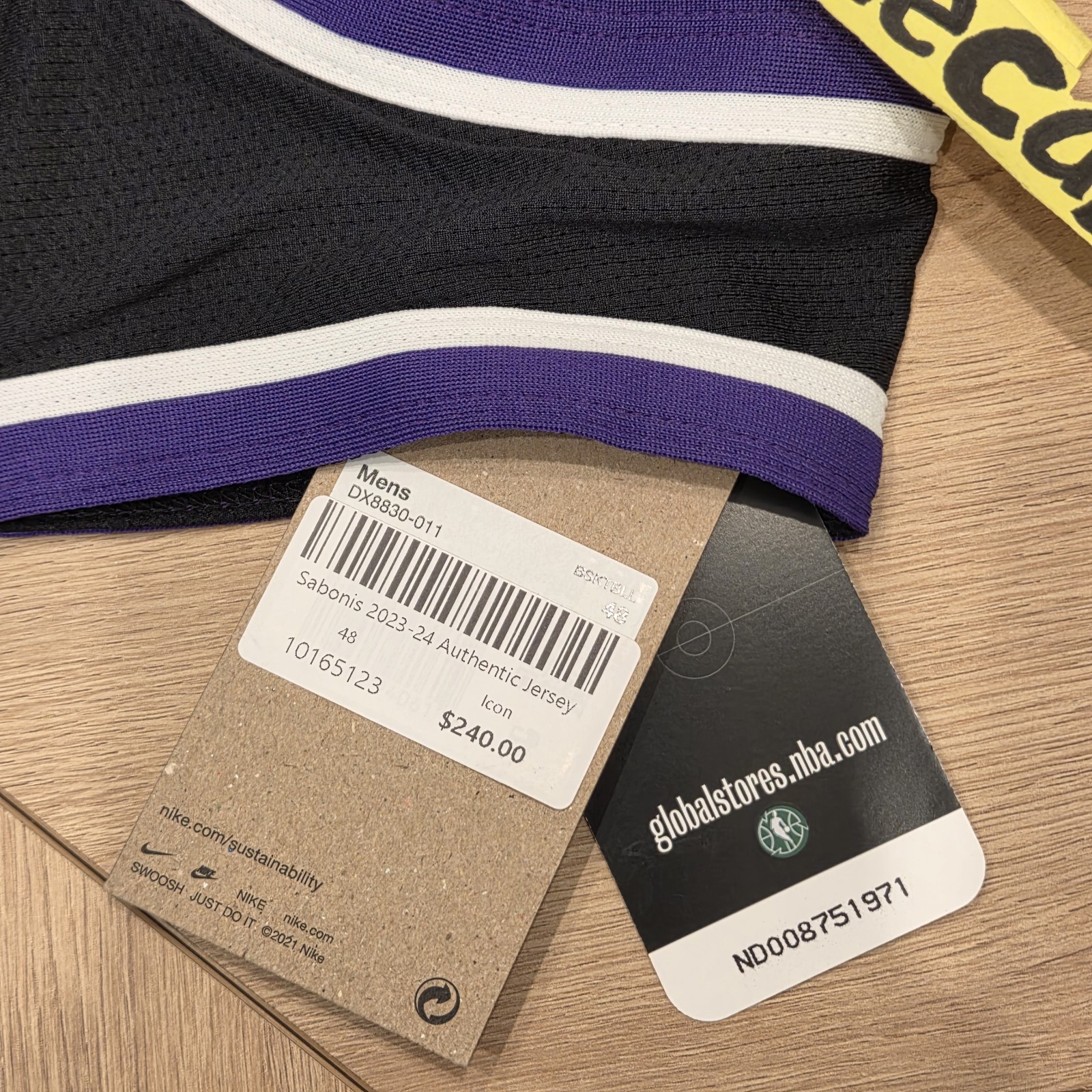NBA Authentic Jersey Nike 48 Domantas Sabonis Sacramento Kings Icon Edition #10